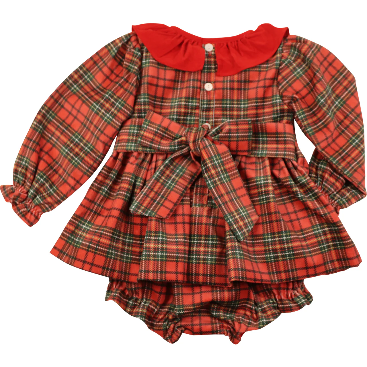 Red Embroidered Corduroy Diaper Set - Image 2