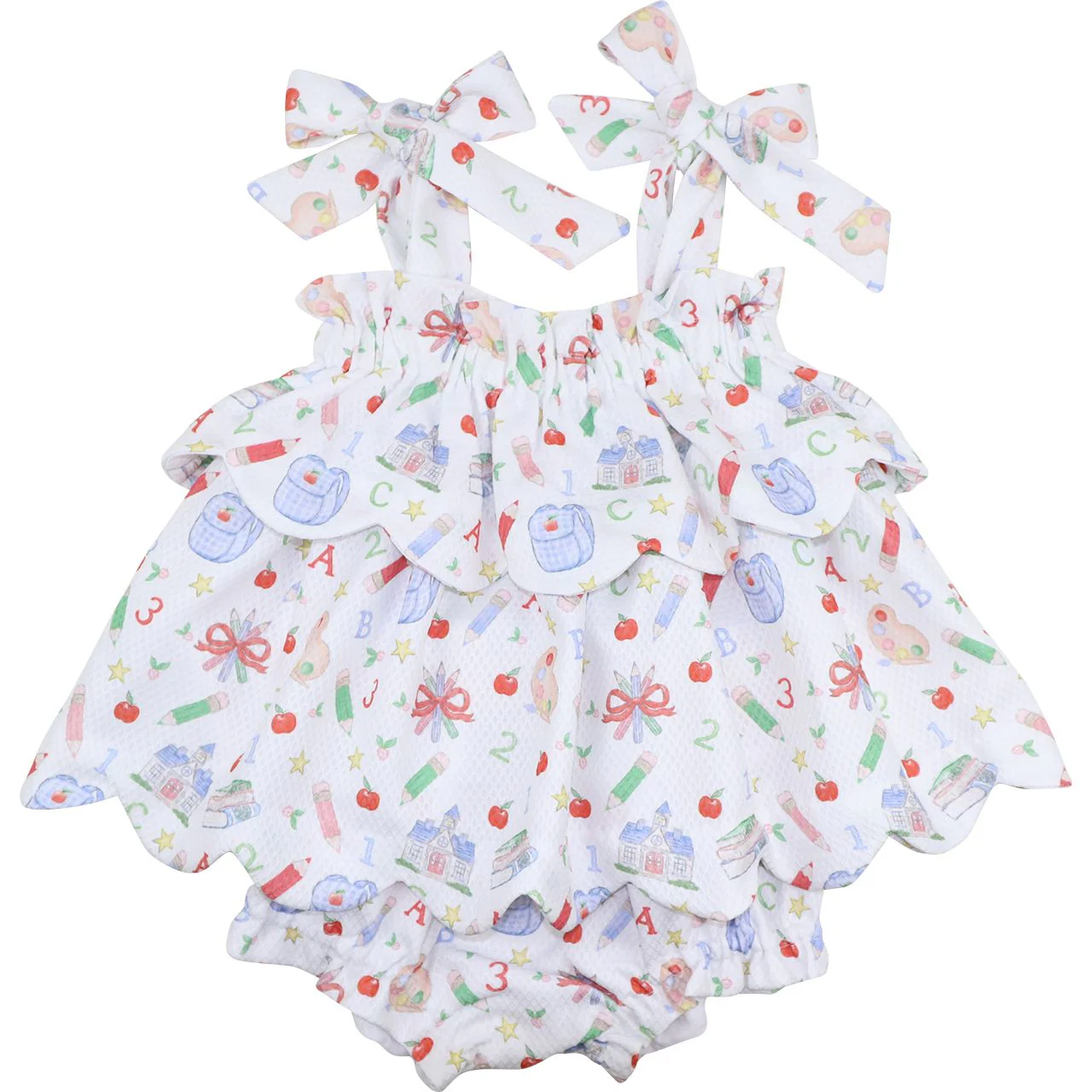Honeycomb Shoulder Tie Back To School Diaper Set
