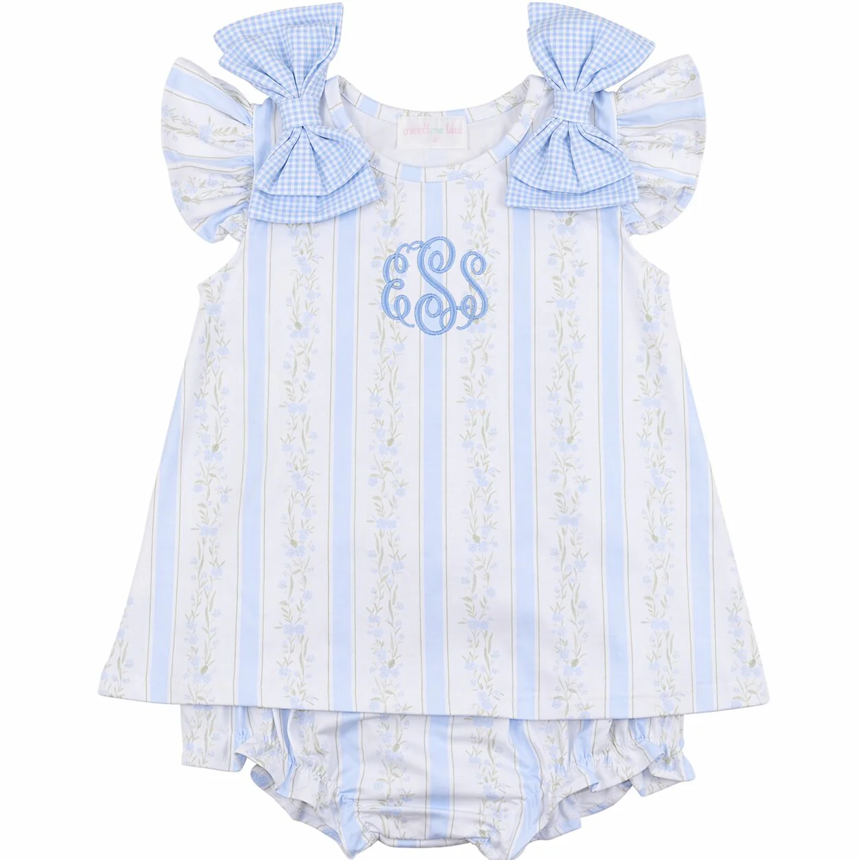 Knit Bow Diaper Set