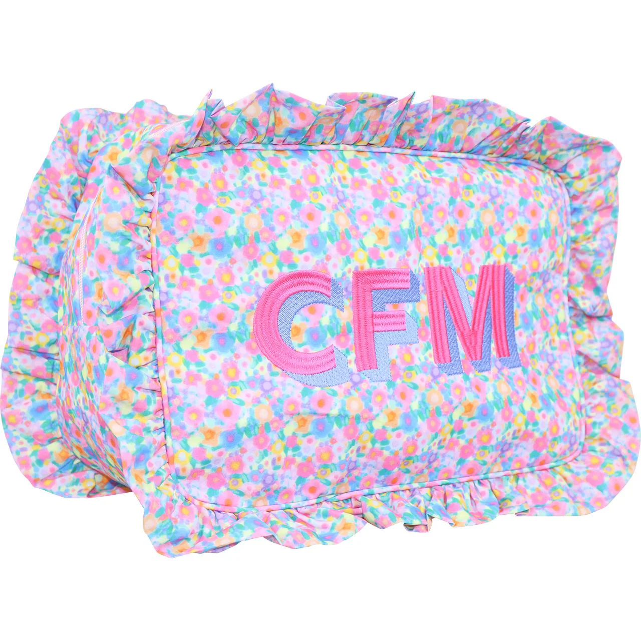 Mini Floral Ruffle Zipper Pouch - Image 2