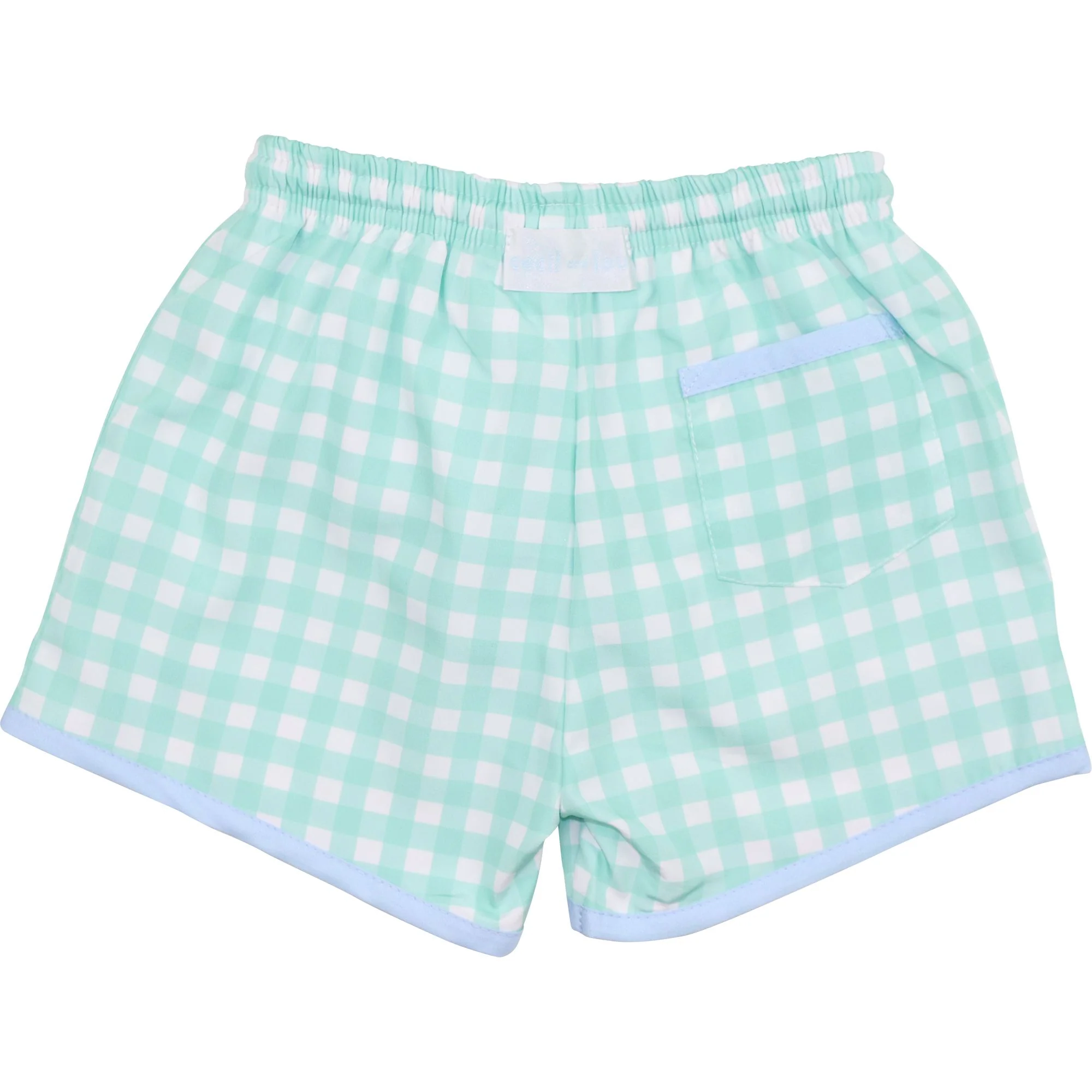 Mint Check Swim Trunks - Image 2