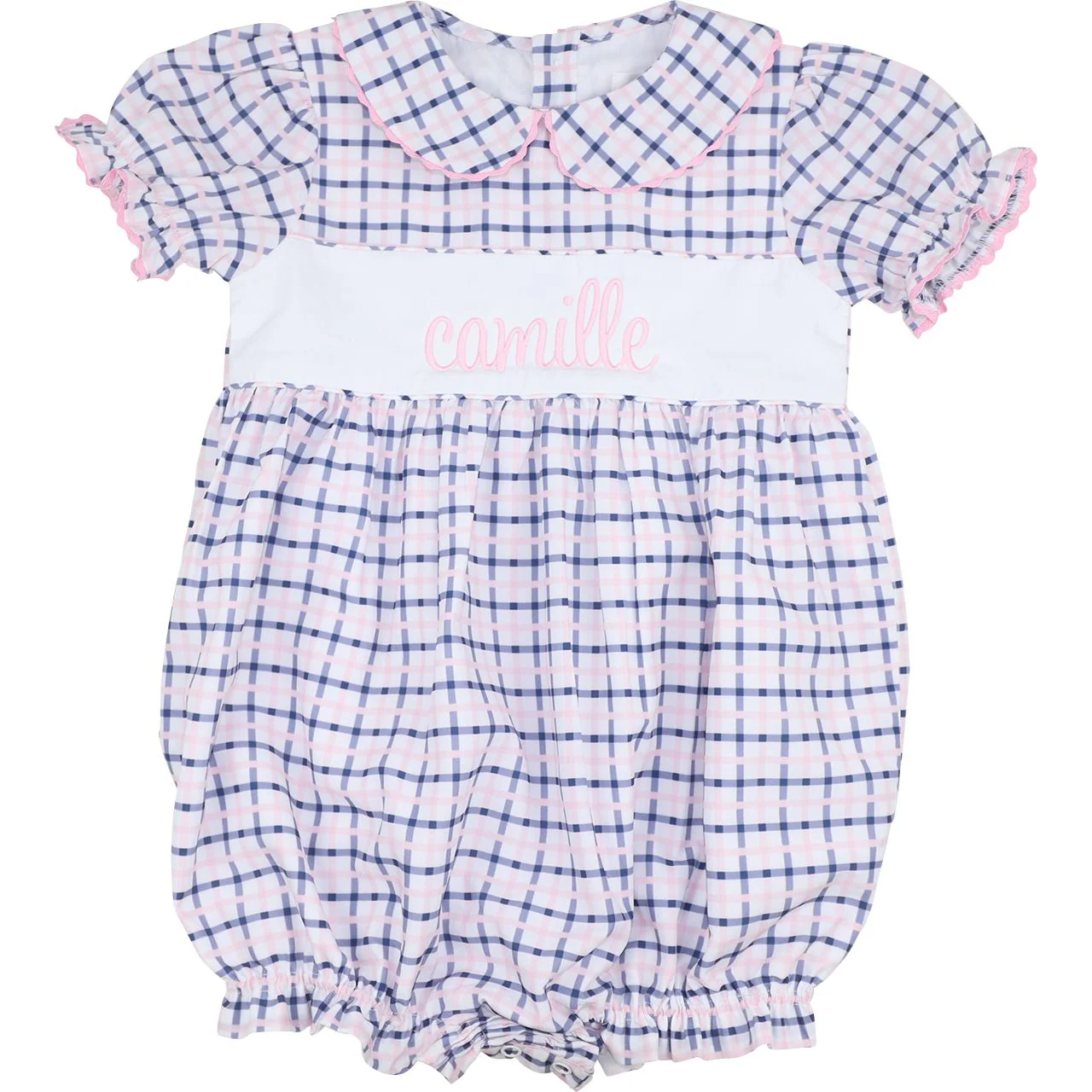 Navy And Pink Windowpane Insert Bubble