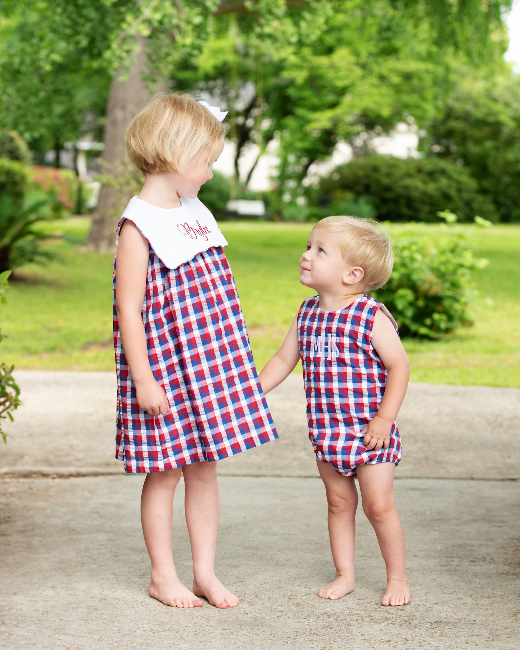 Navy And Red Check Bubble - Image 2