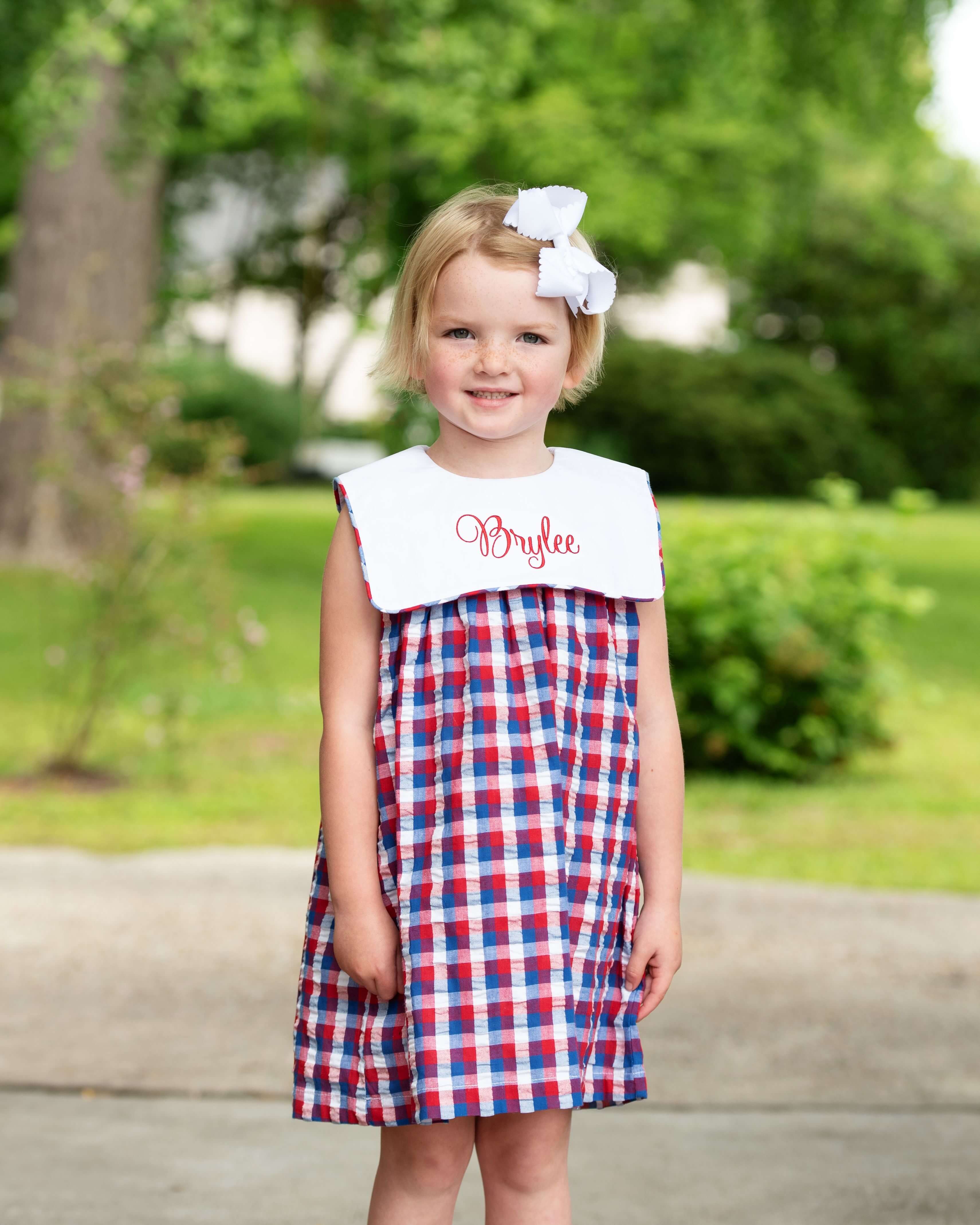Navy And Red Check Dress - Image 2