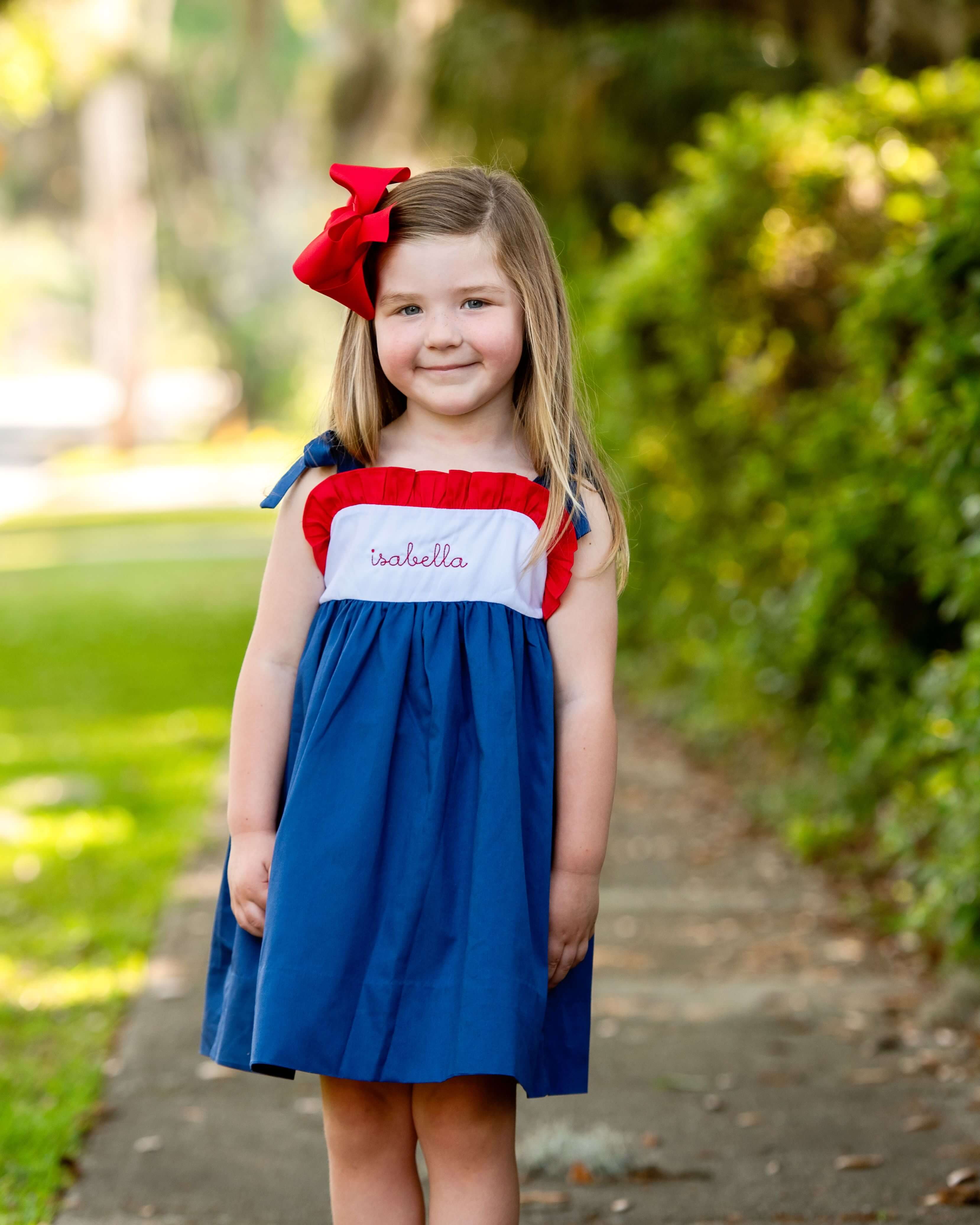 Navy And Red Color Block Dress - Image 2