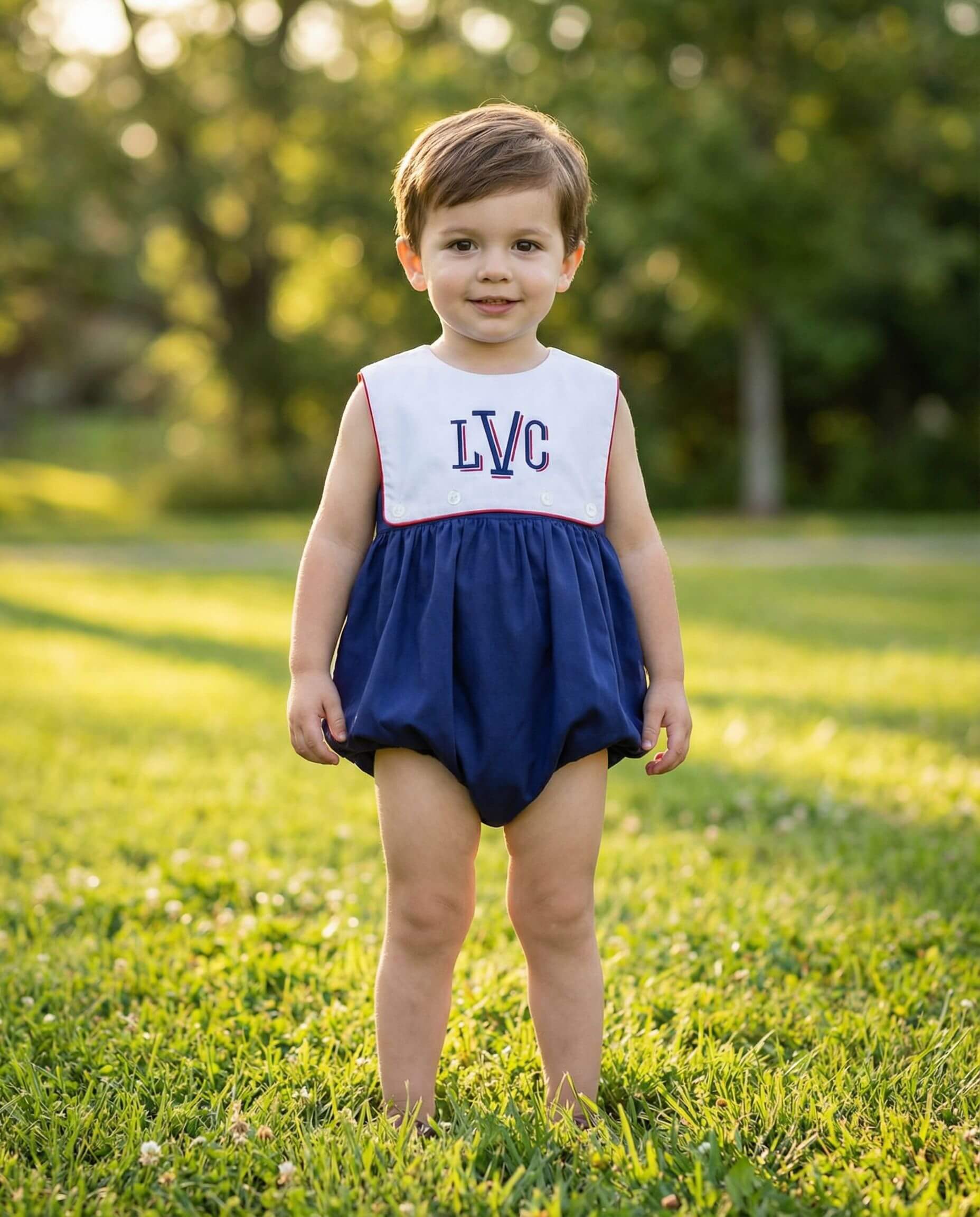 Navy And Red Pique Bubble - Image 2