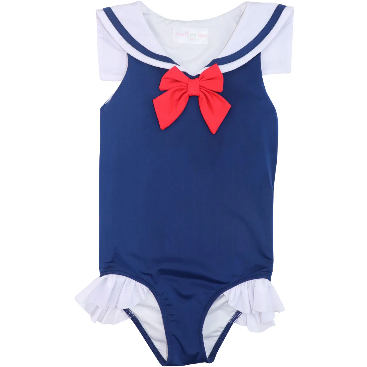 Navy And Red Sailor Swimsuit