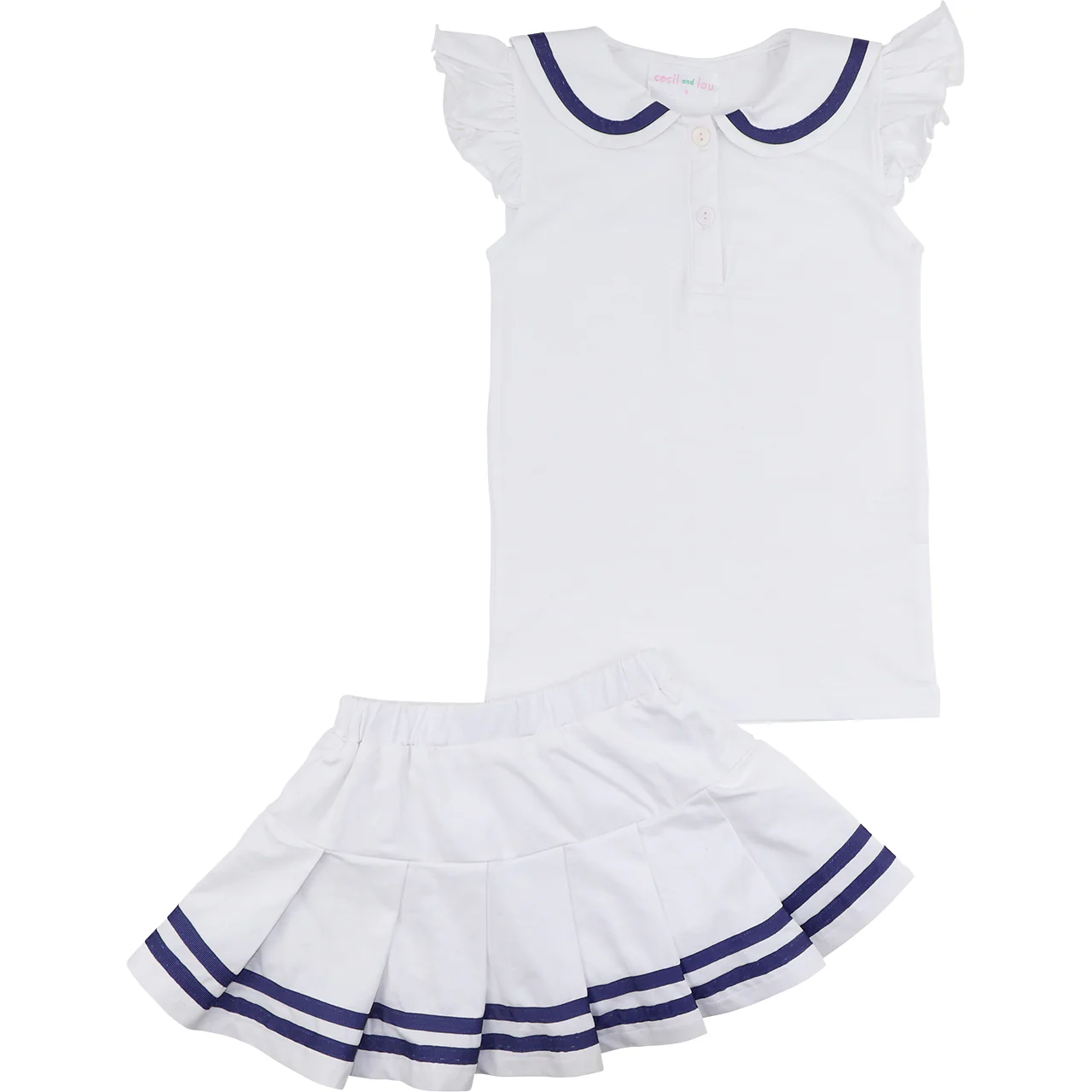 Navy And White Sailor Tennis Set - Image 2