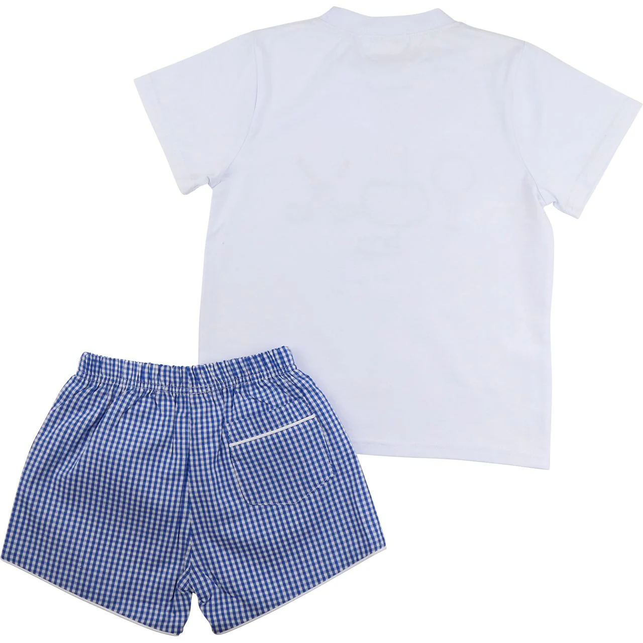 Navy Gingham Applique Golf Short Set - Image 3