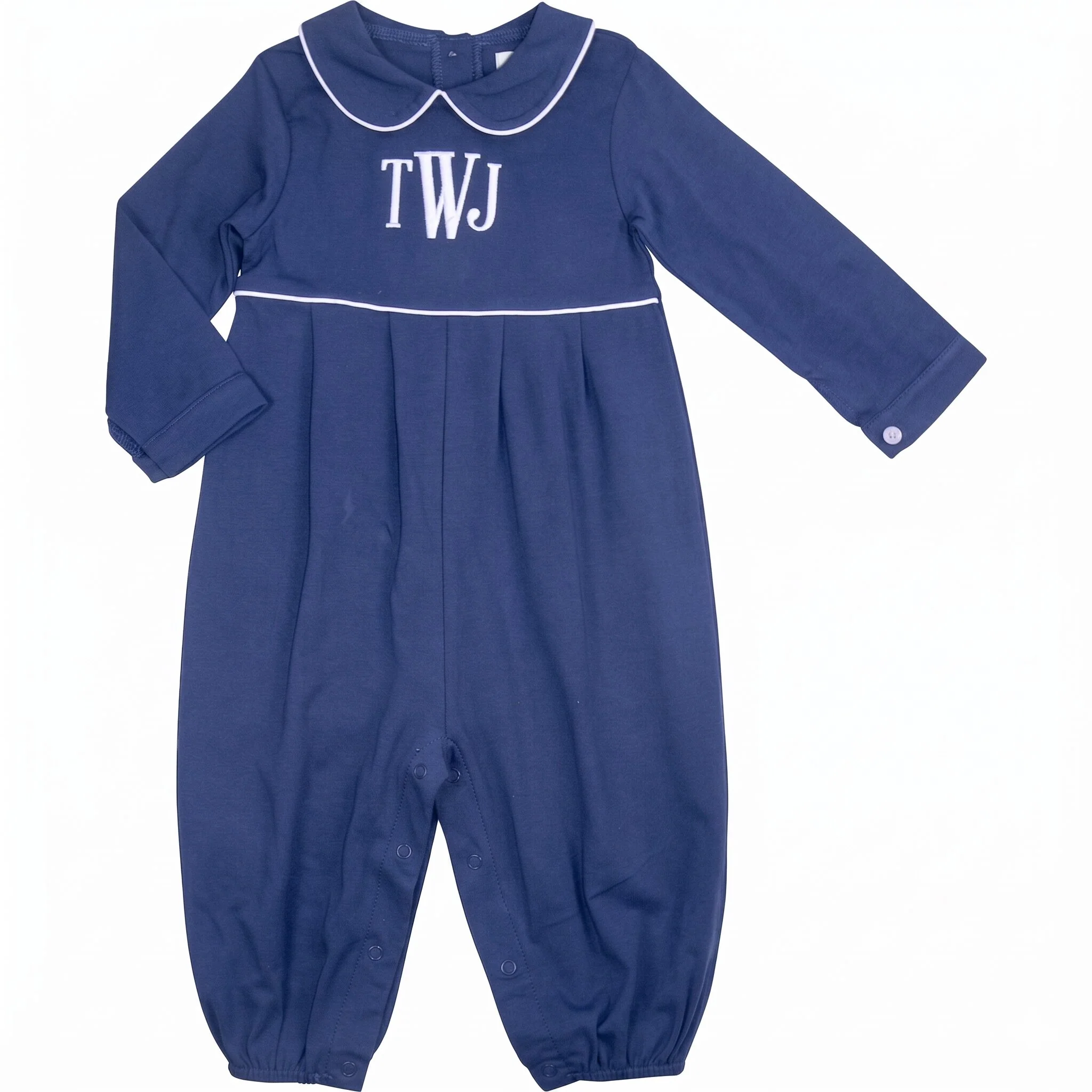 Navy Knit Long Romper