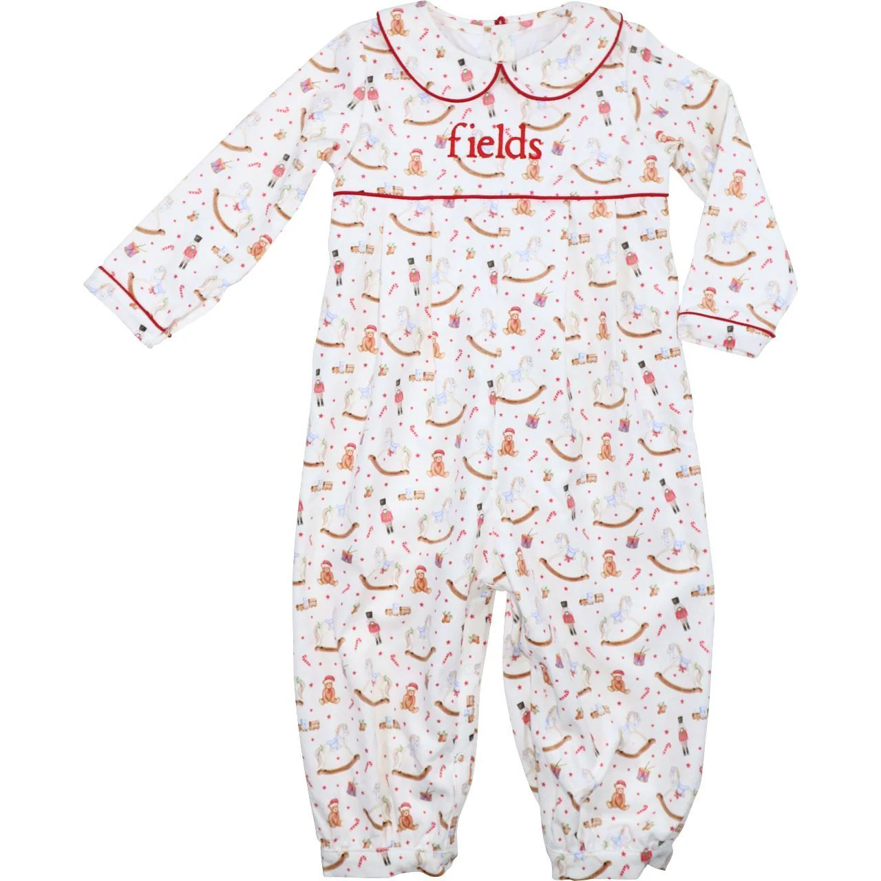 Nutcracker And Rocking Horse Corduroy Long Romper