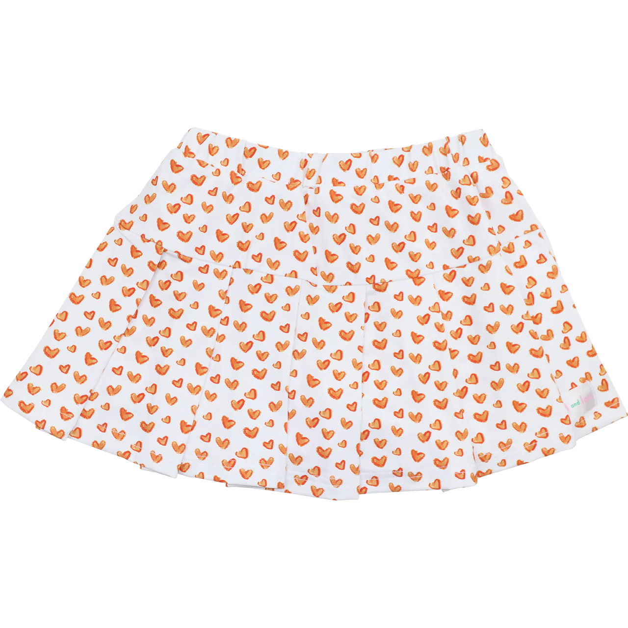 Orange Heart Tennis Skirt