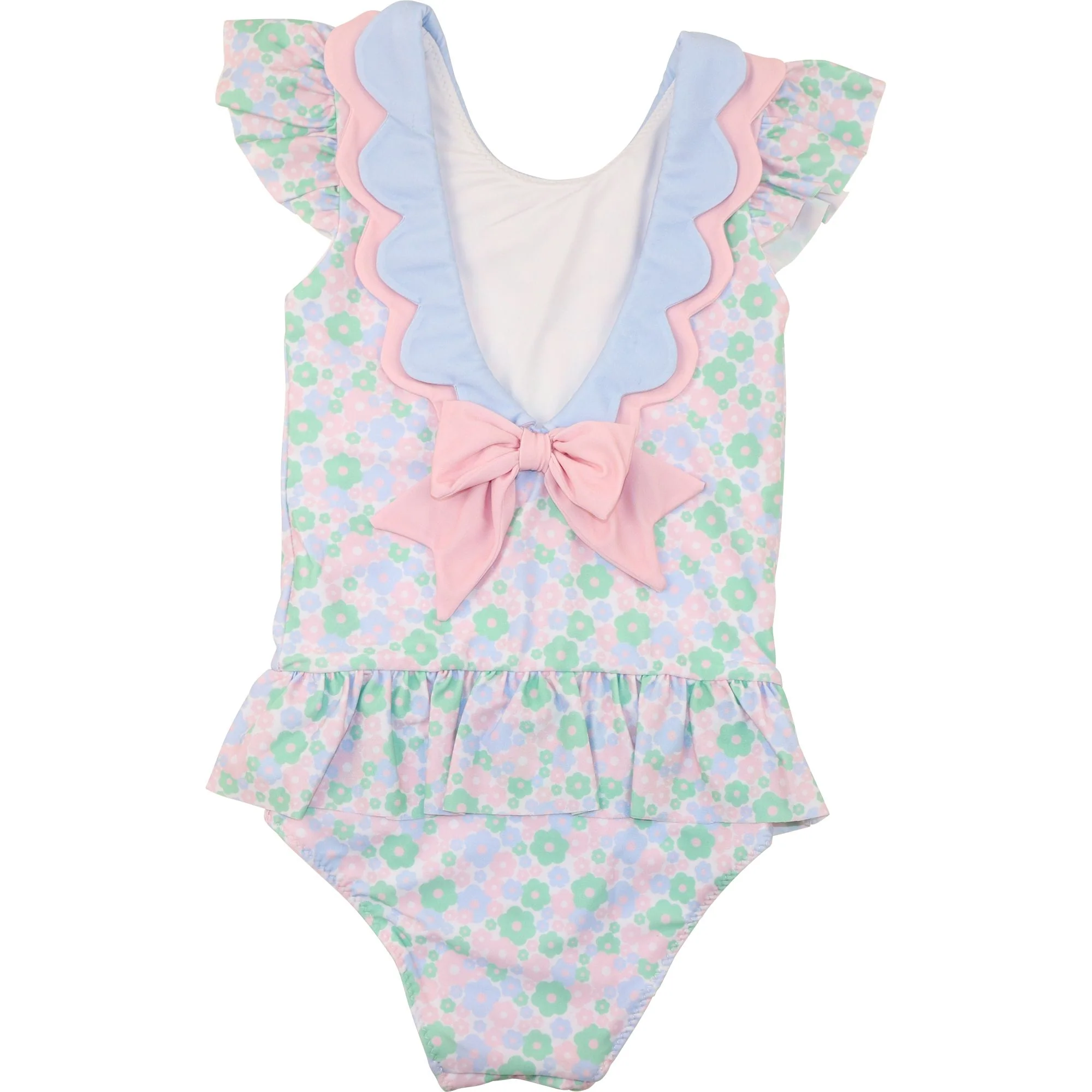 Pastel Floral Scalloped Swimsuit - Image 2