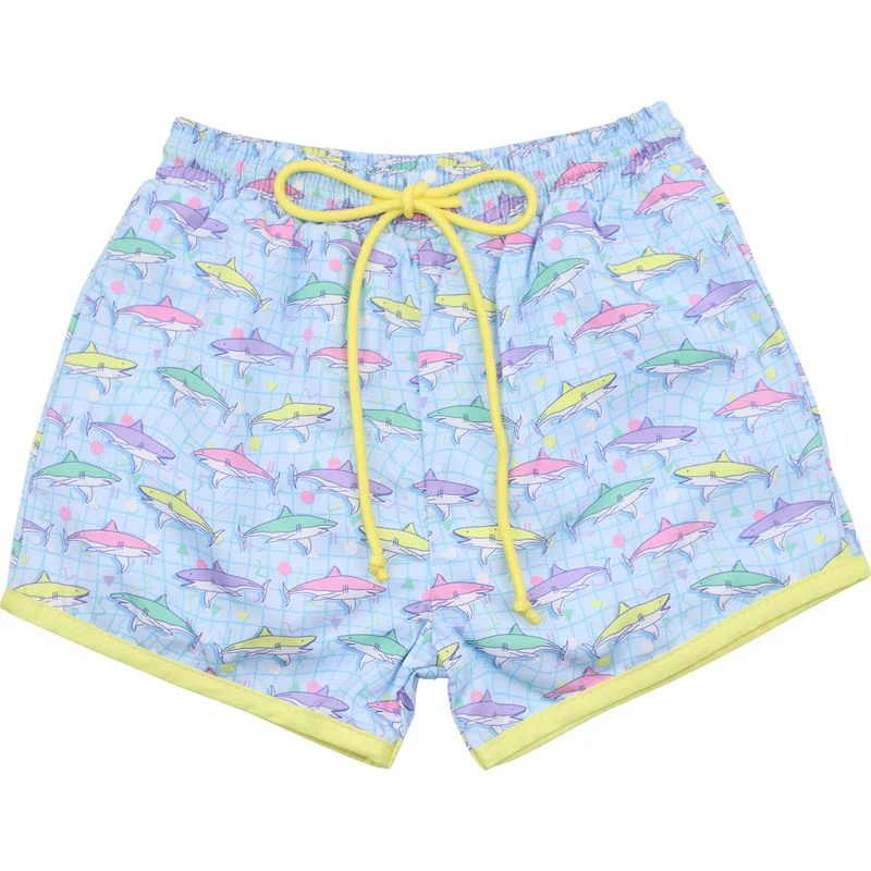 Pastel Shark Swim Trunks