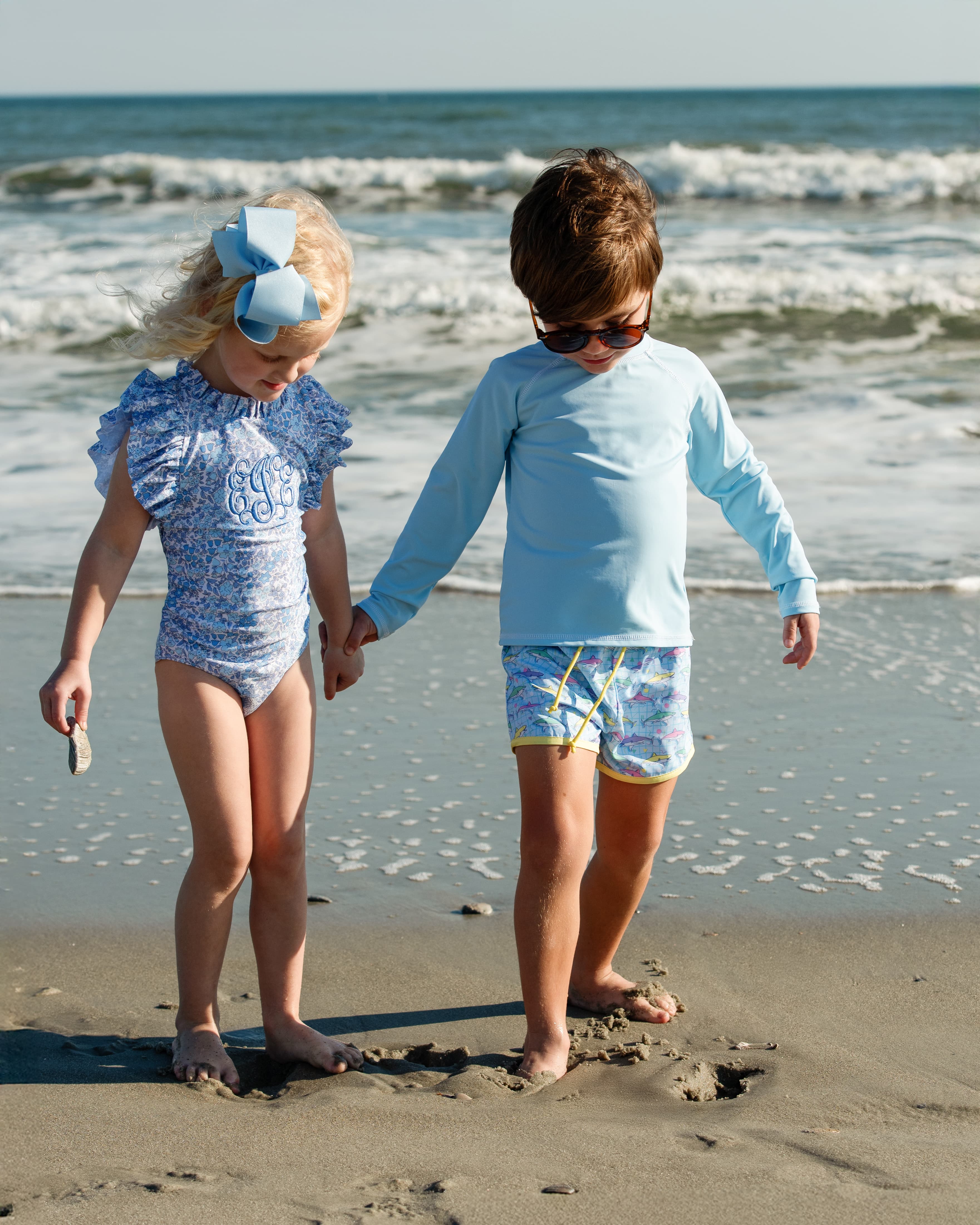 Pastel Shark Swim Trunks - Image 2