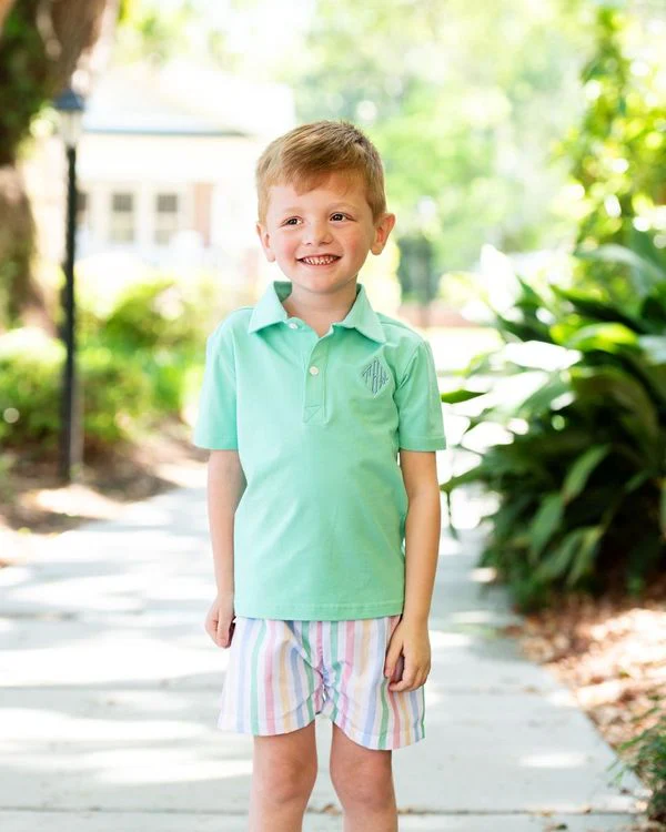Pastel Striped Polo Short Set - Image 2