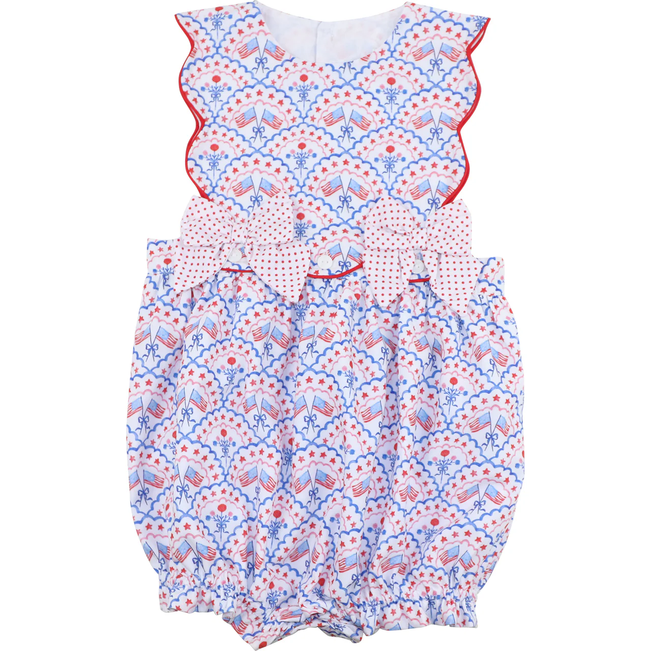 Patriotic Scalloped Bow Bubble