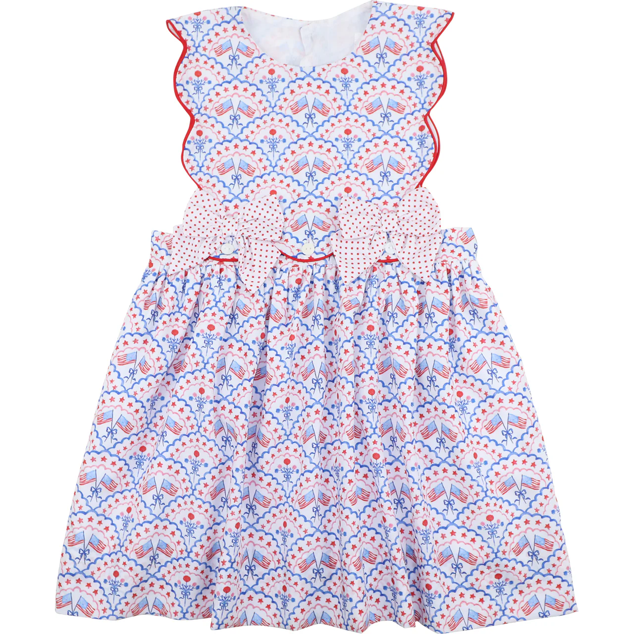 Patriotic Scalloped Bow Dress