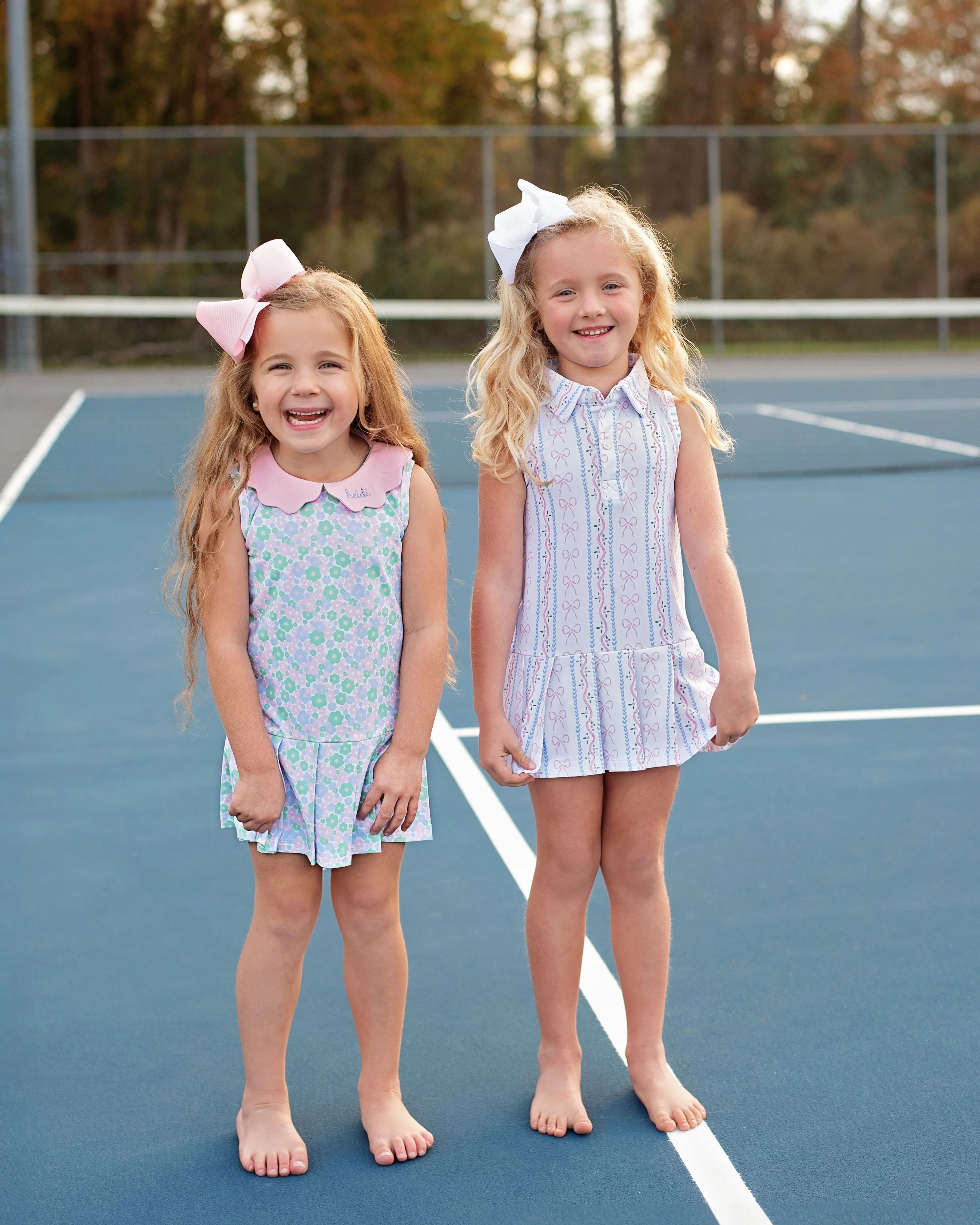 Pink And Blue Bow Striped Knit Tennis Dress - Image 5