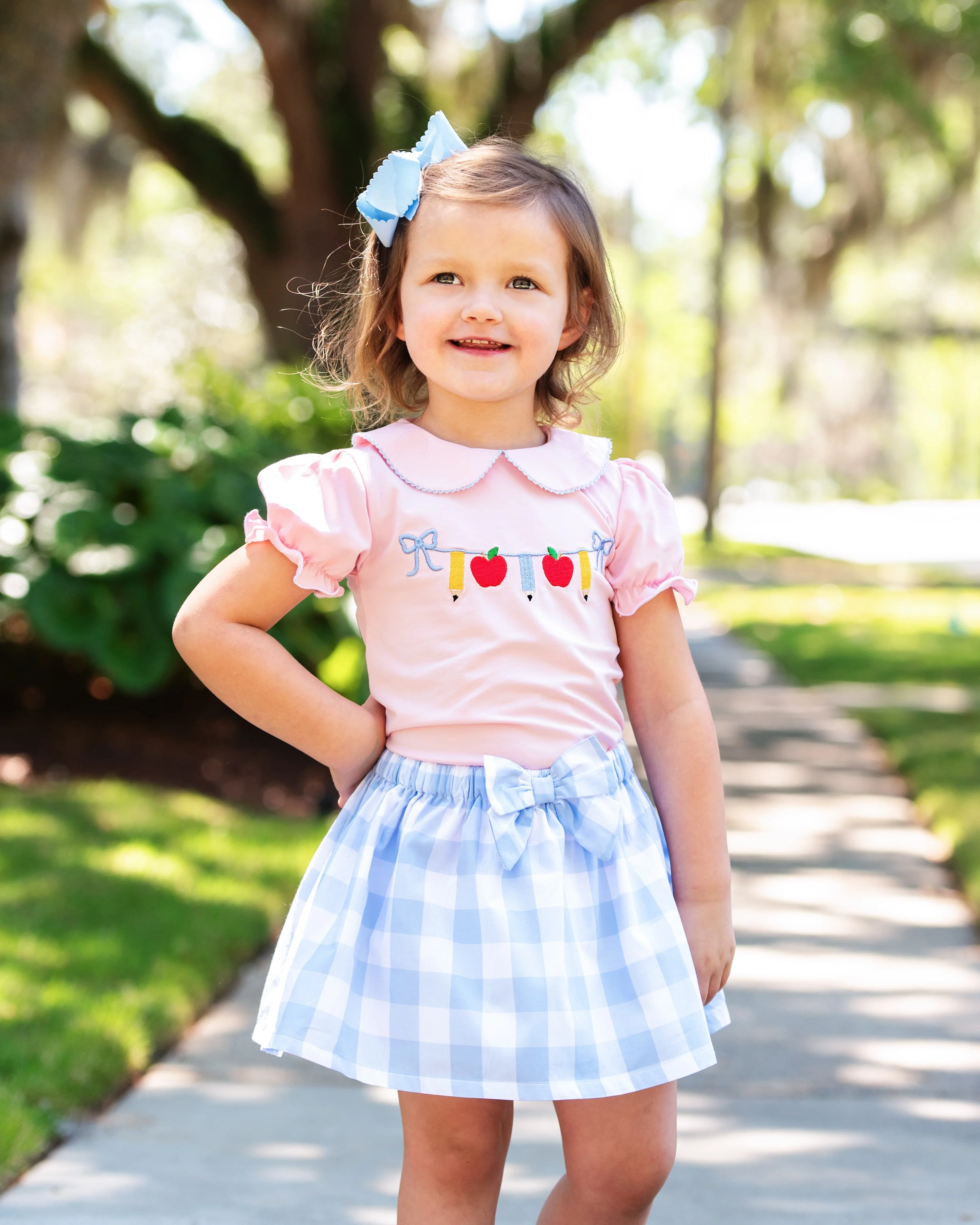 Pink And Blue Check Back To School Skirt Set - Image 2