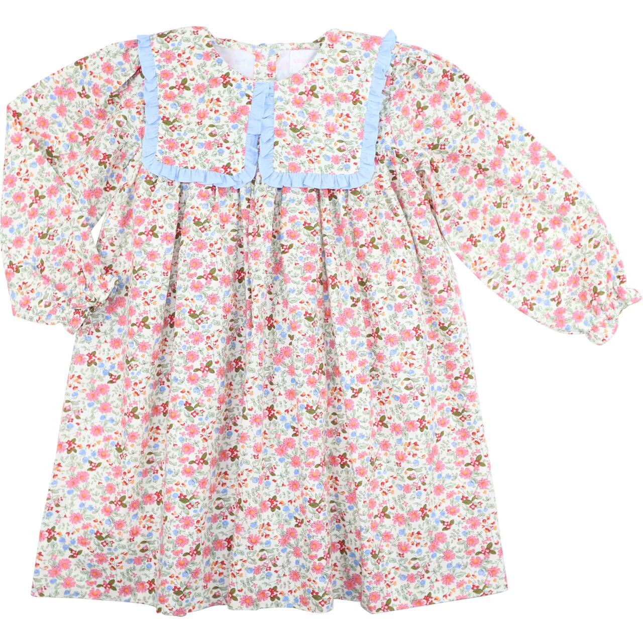 Pink And Blue Fall Floral Dress