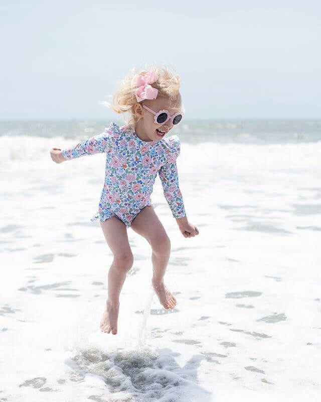 Pink And Blue Floral Swimsuit - Image 2