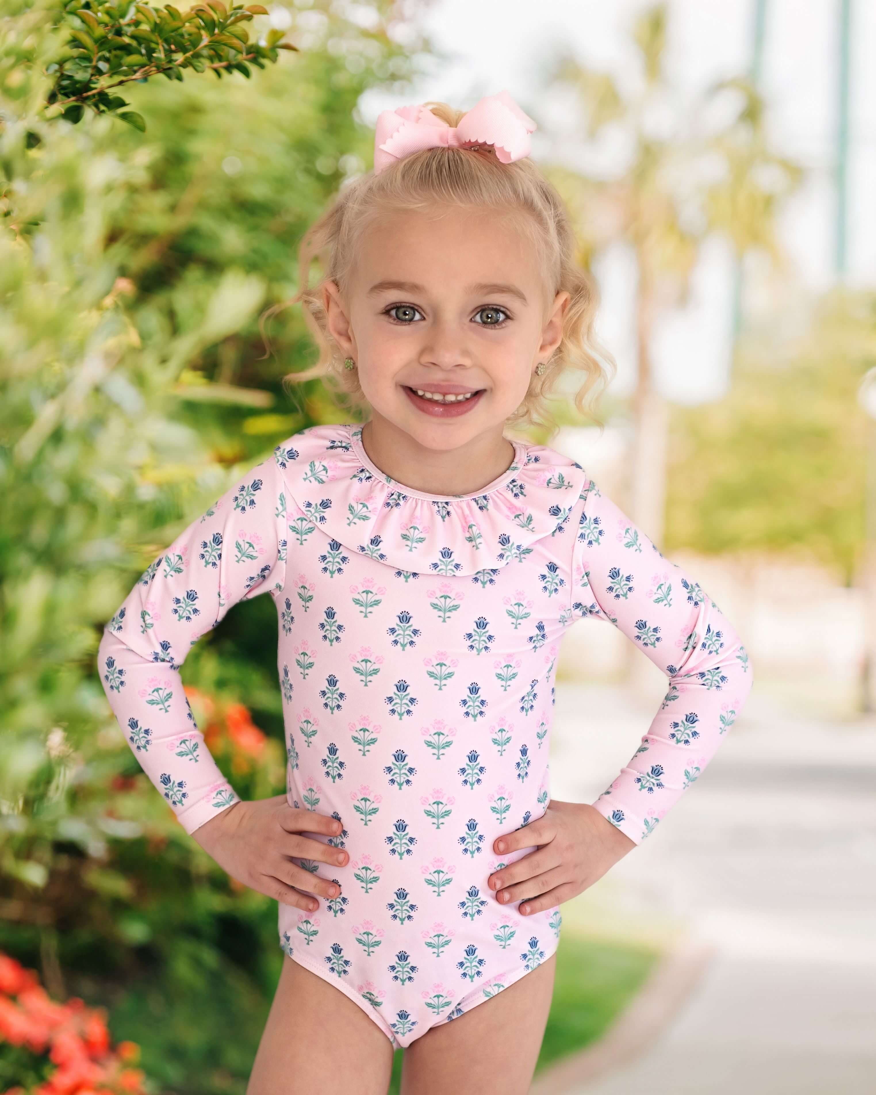 Pink And Blue Floral Swimsuit - Image 2