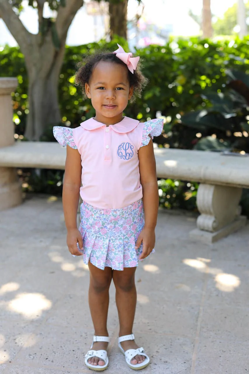 Pink And Blue Floral Tennis Skirt Set - Image 2