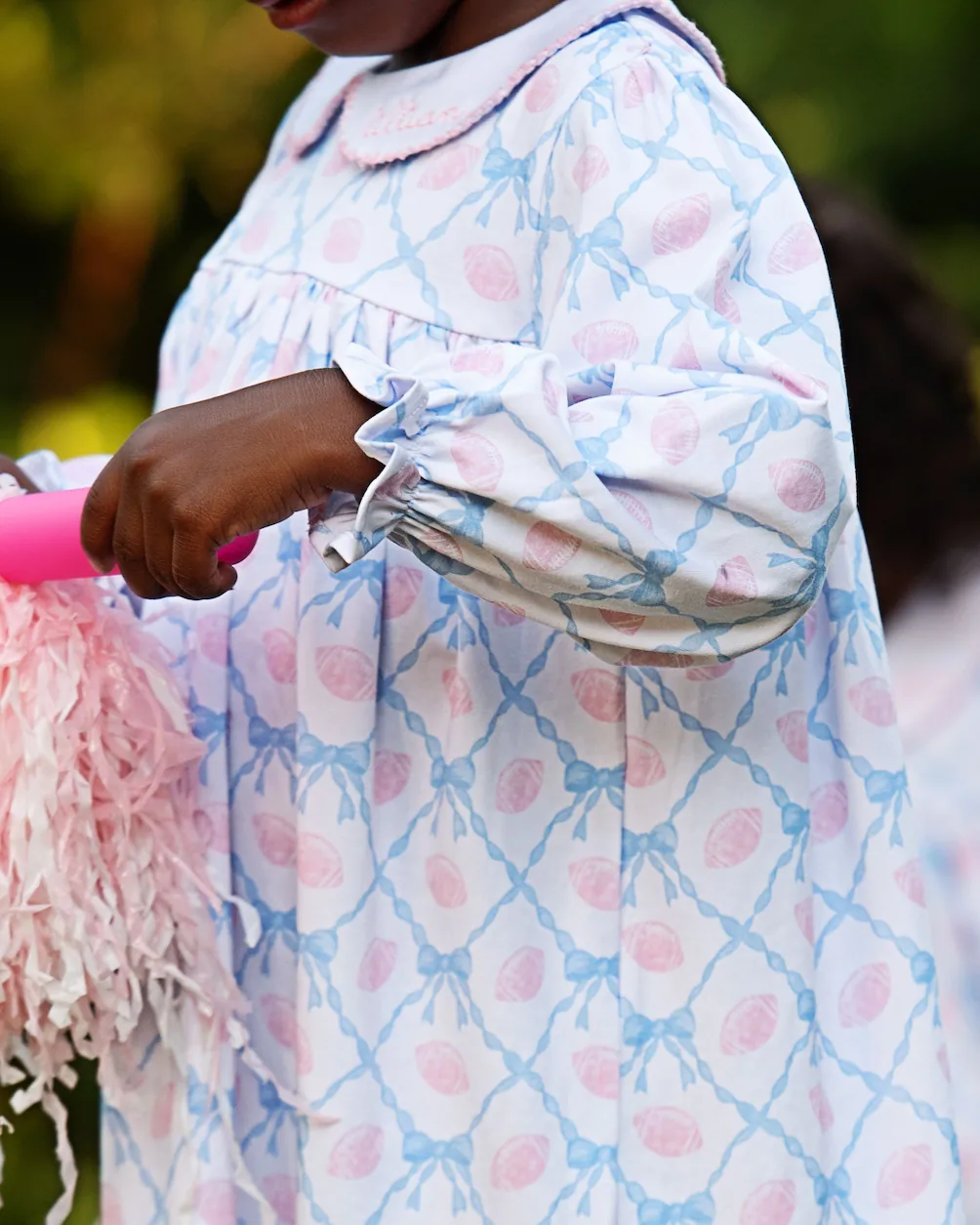 Pink and Blue Football Knit Dress - Image 3
