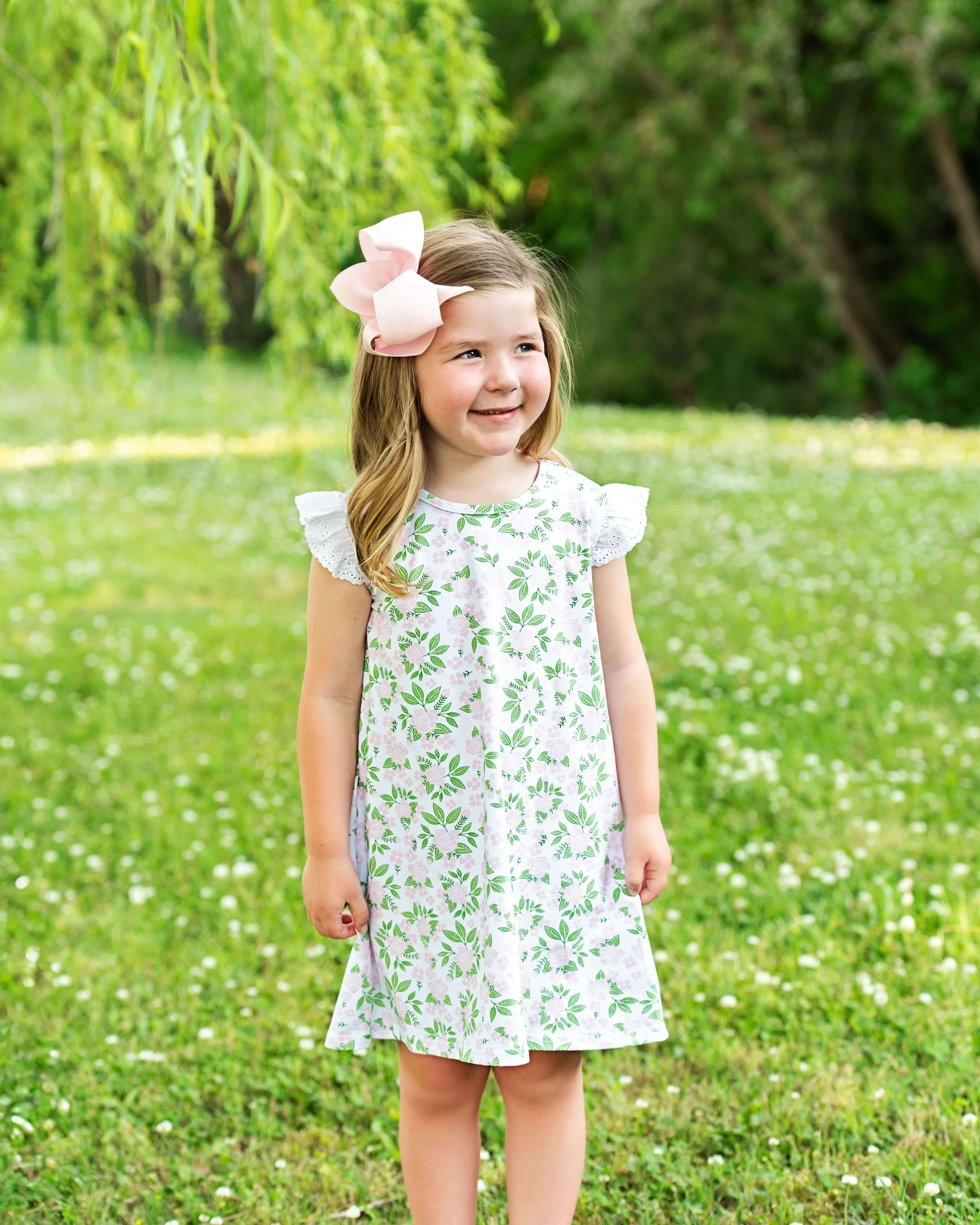 Pink And Green Eyelet Dress - Image 2