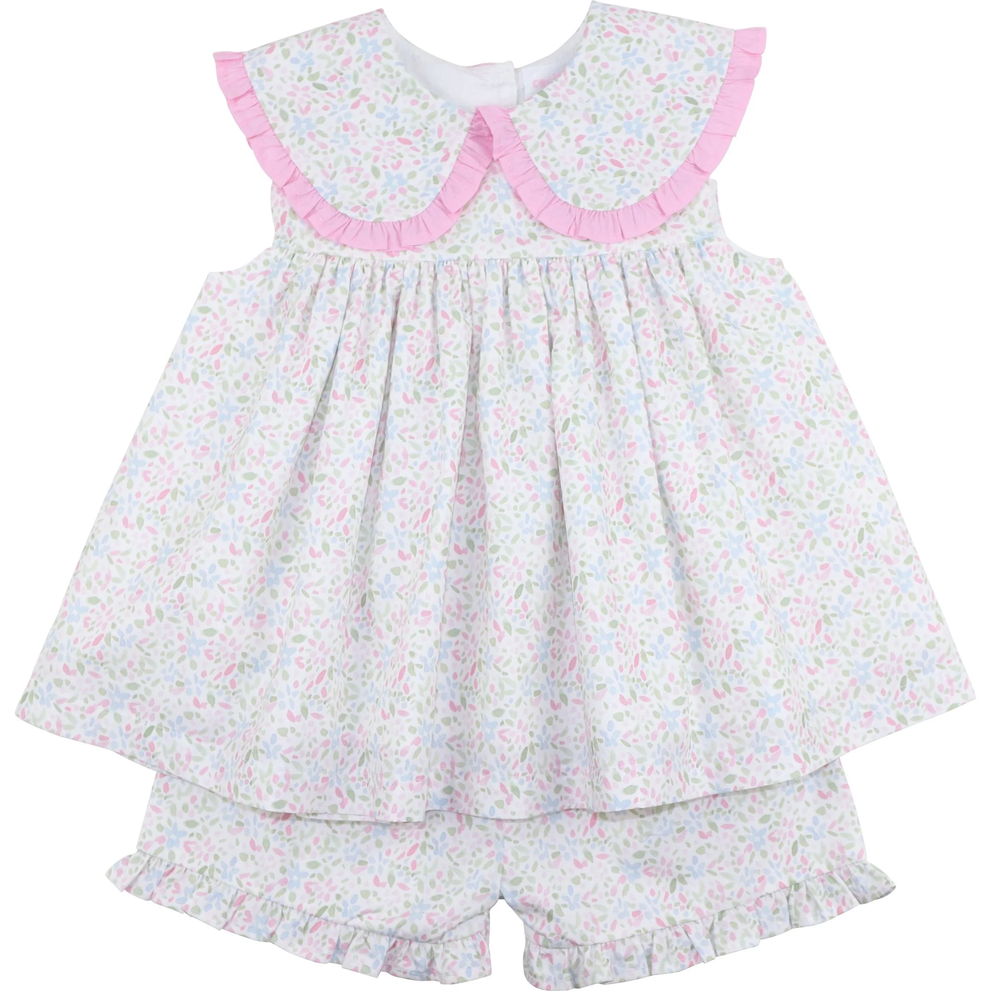 Pink And Green Floral Short Set