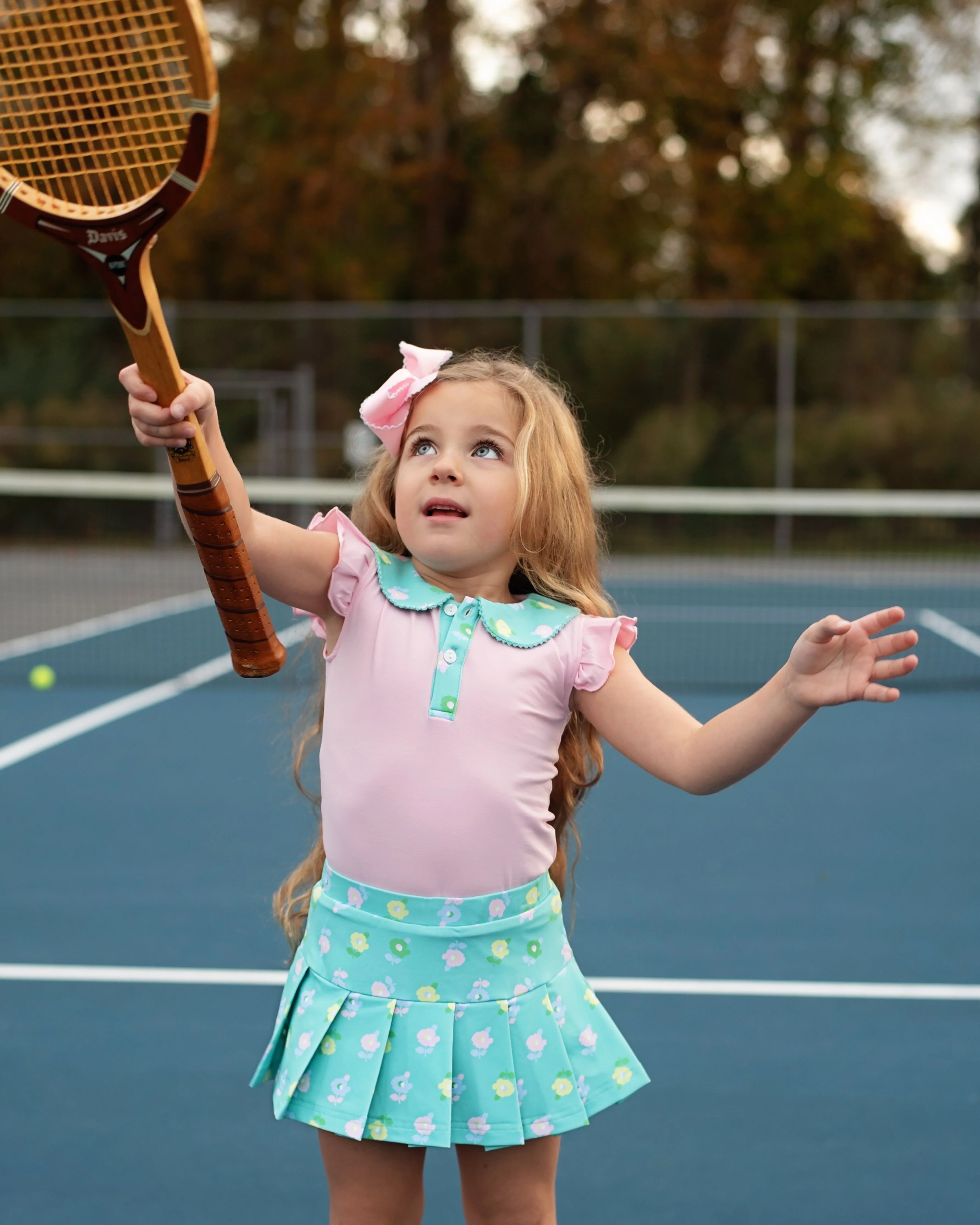 Pink And Green Floral Tennis Set - Image 3