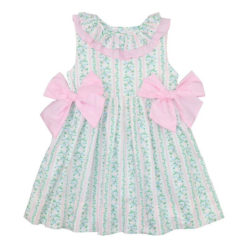 Pink And Green Floral Vines Dress