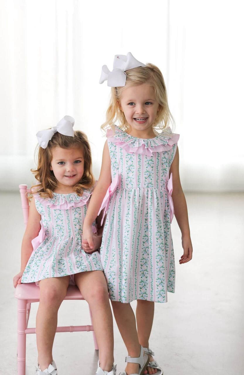 Pink And Green Floral Vines Dress - Image 3