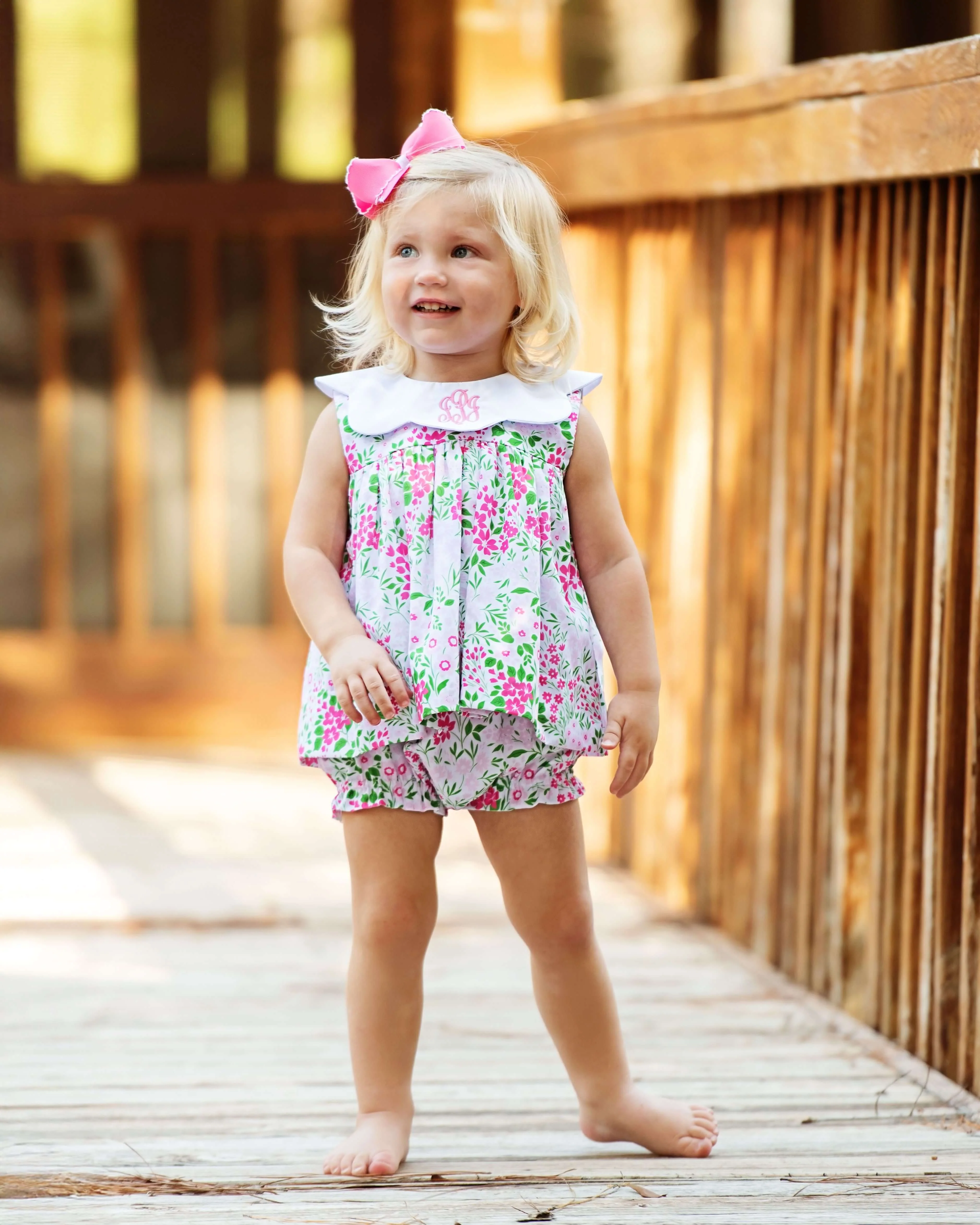 Pink And Green Flower Diaper Set - Image 2