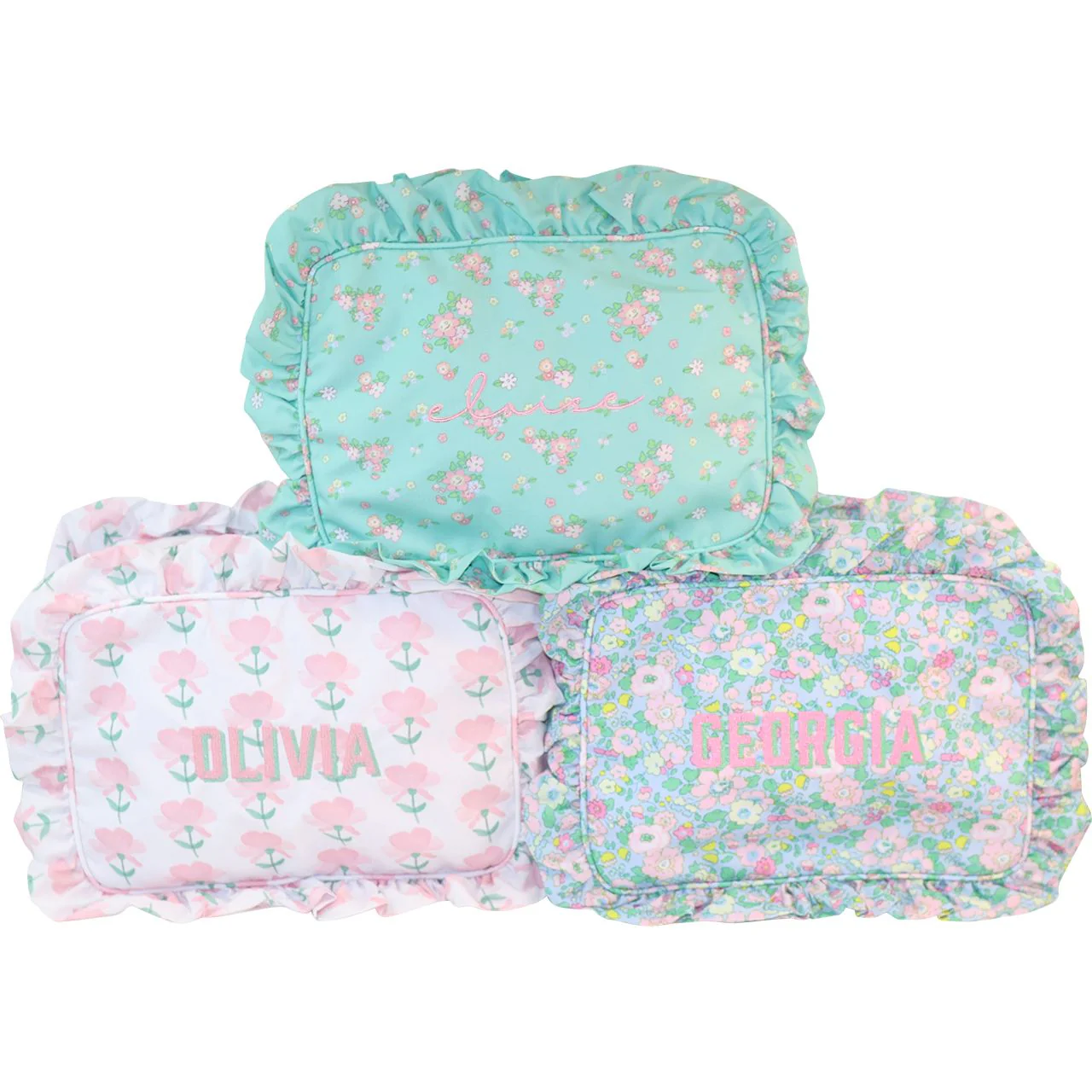 Floral Ruffle Zipper Pouch - Image 5