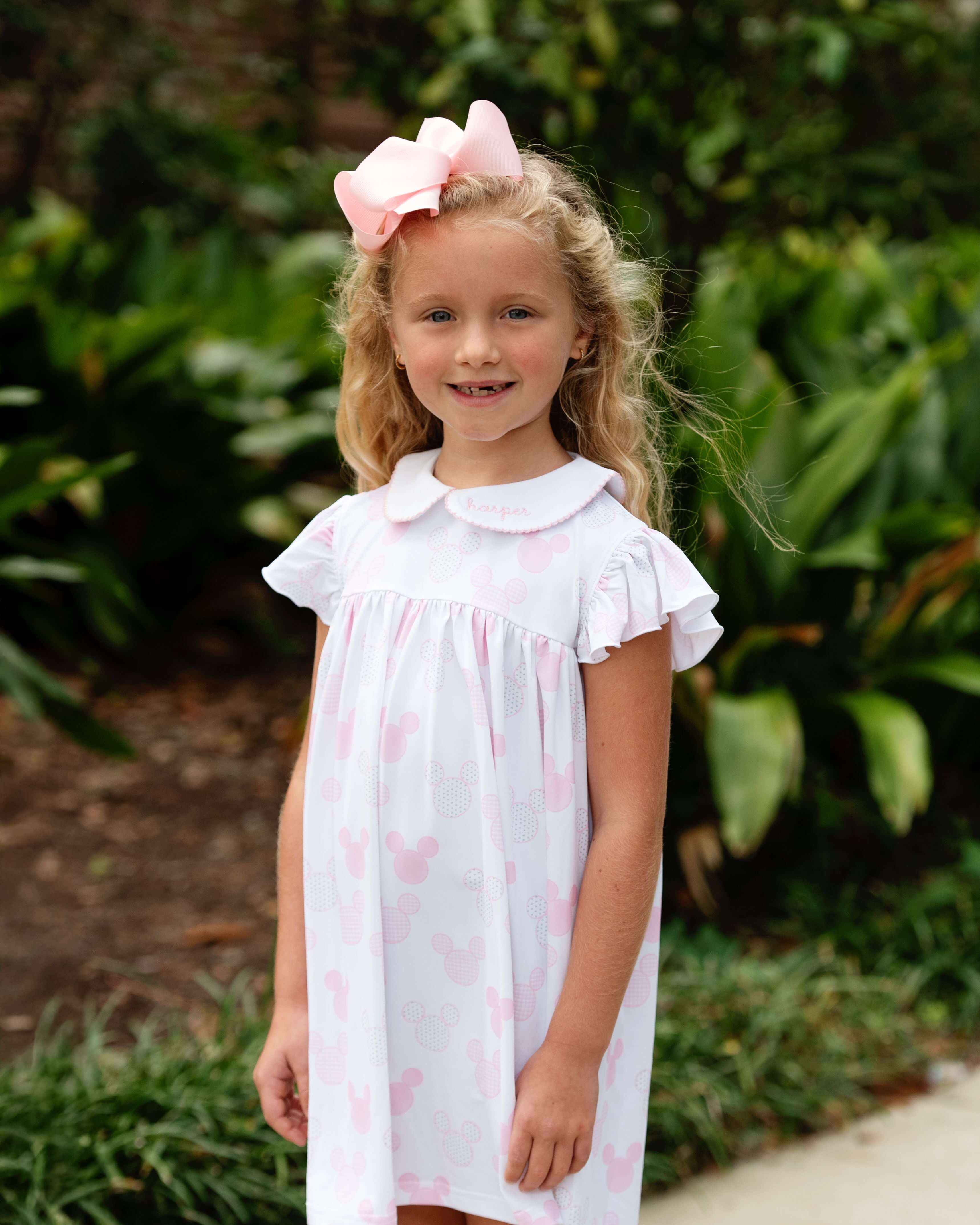 Pink And White Mouse Ears Knit Dress - Image 2
