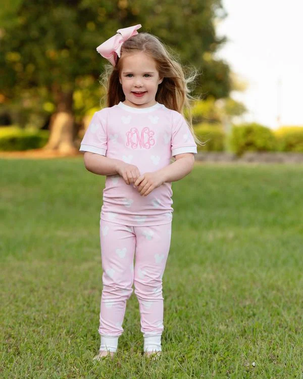 Pink And White Mouse Ears Knit Pajamas - Image 3