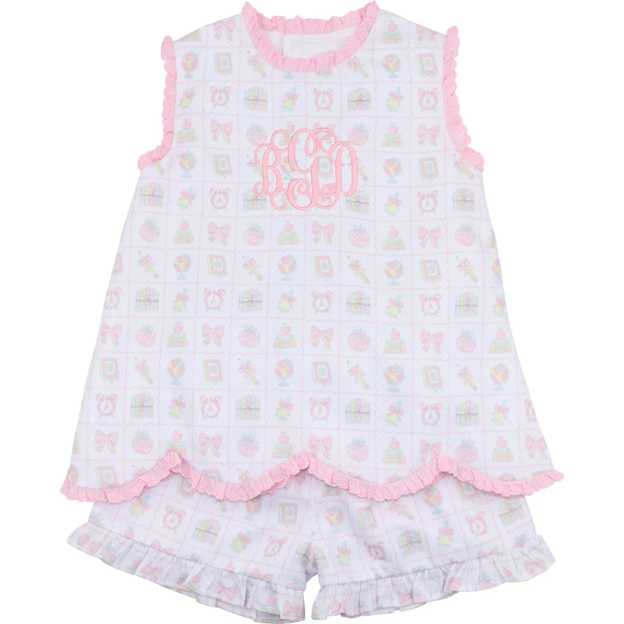 Pink Back To School Print Short Set - Image 3