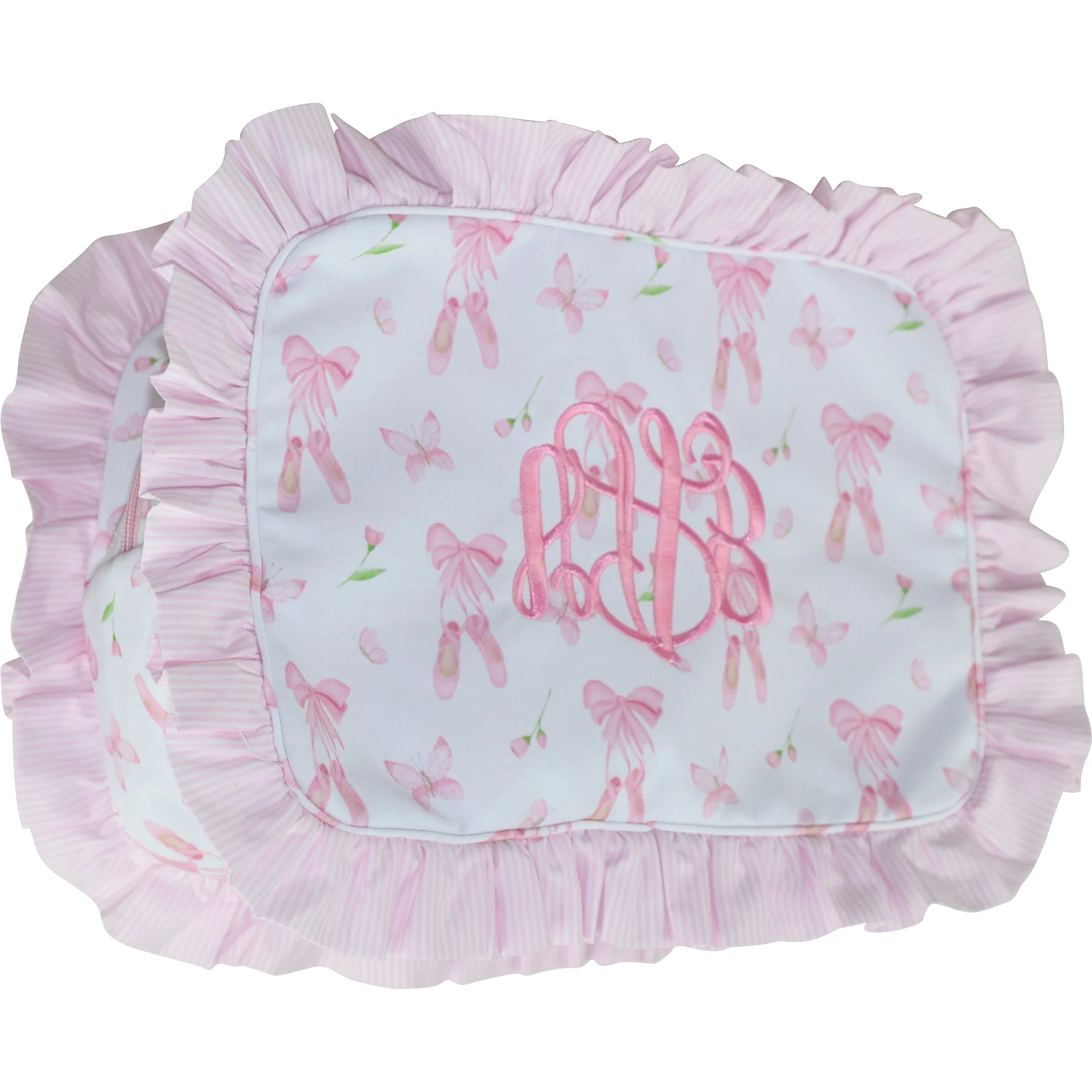 Pink Ballet Ruffle Zipper Pouch - Image 3