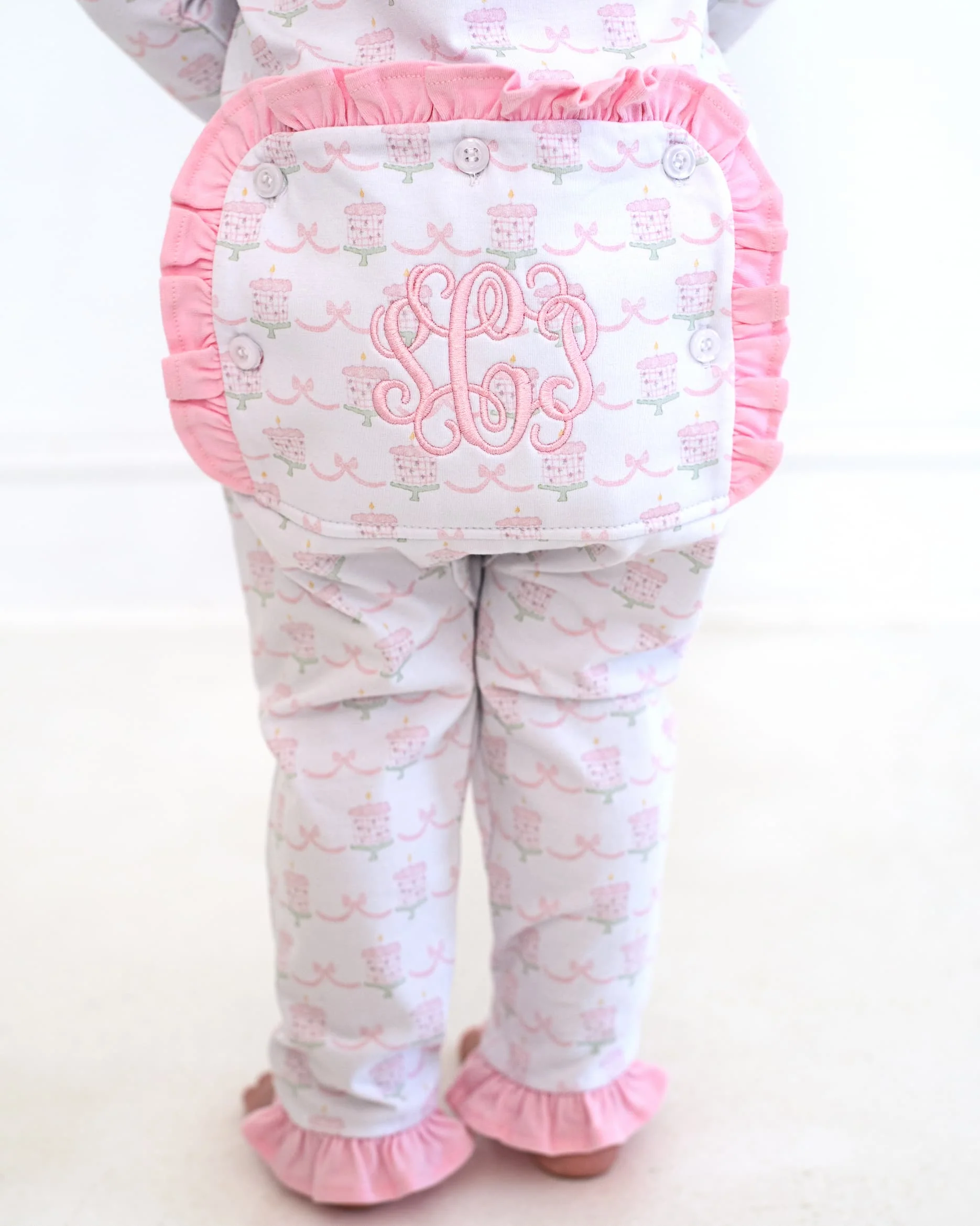 Pink Birthday Cake Knit Zipper Pajamas - Image 3