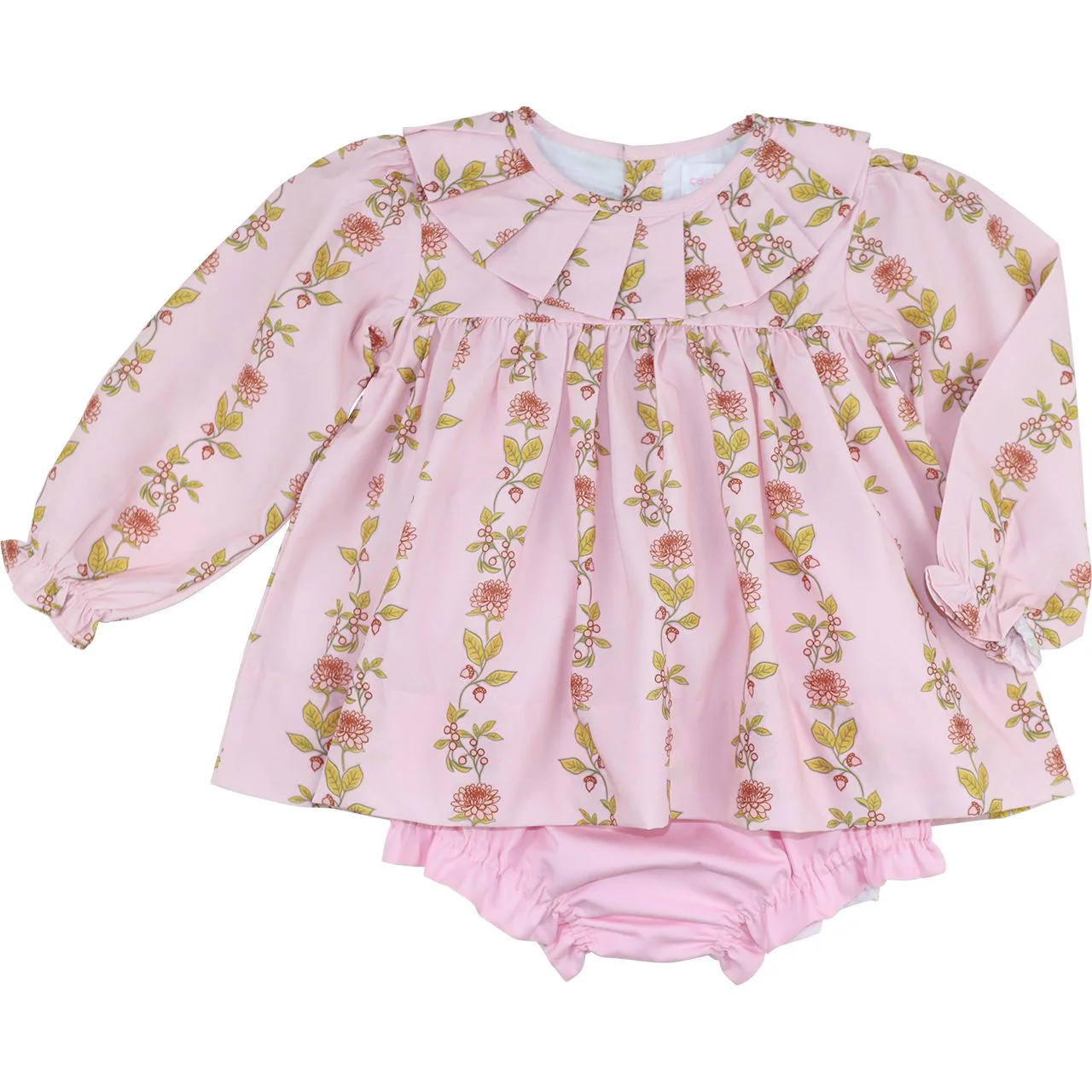 Pink Blooming Vines Diaper Set