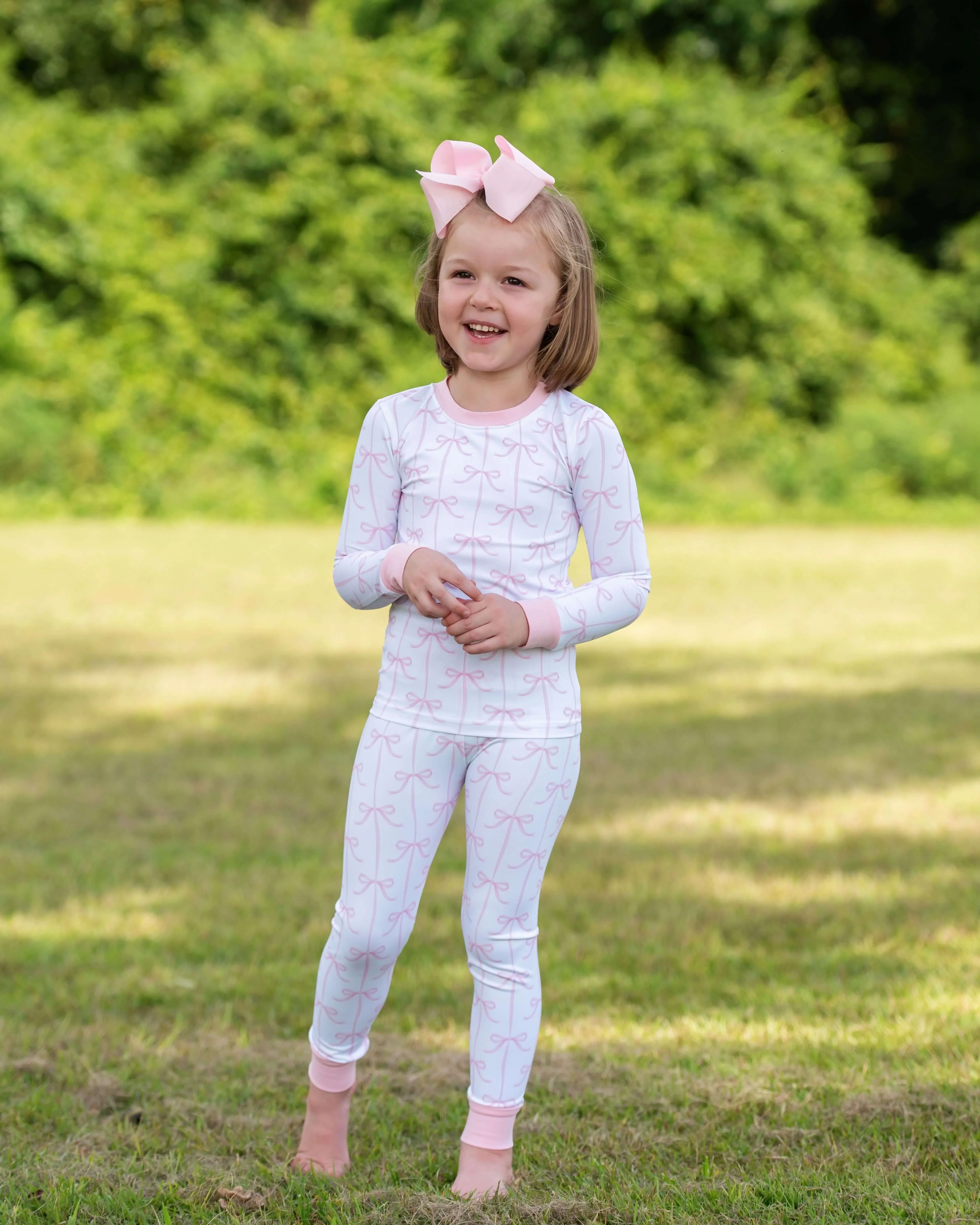 Pink Bow Knit Pajamas - Image 3