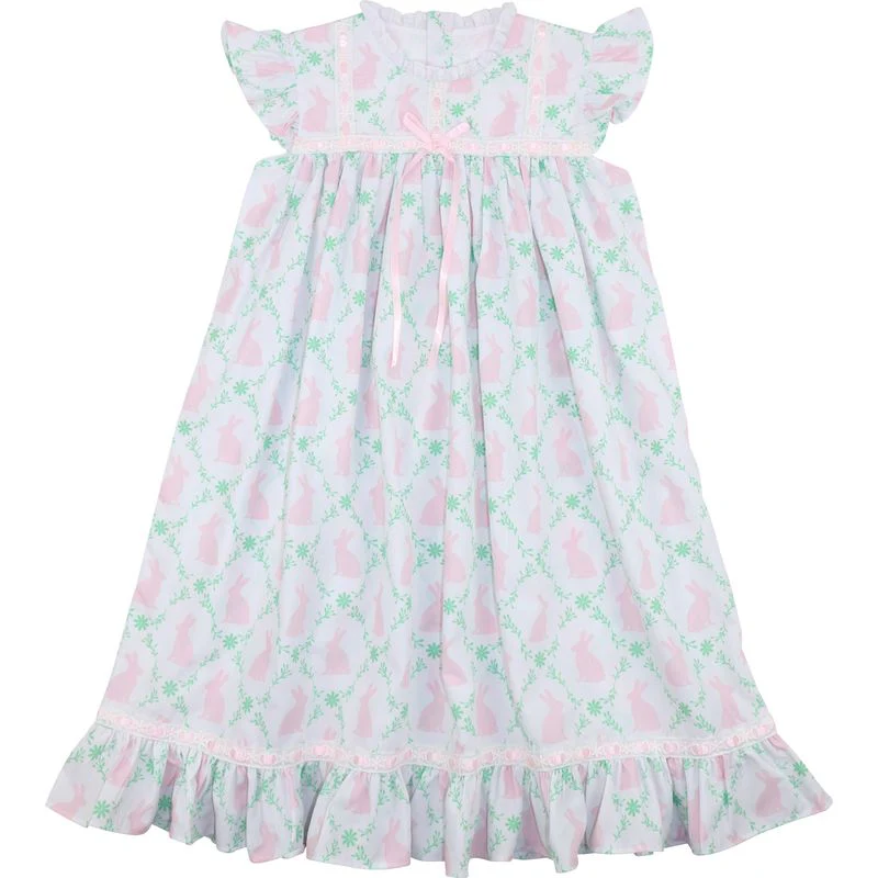 Pink Bunny And Ivy Print Night Gown