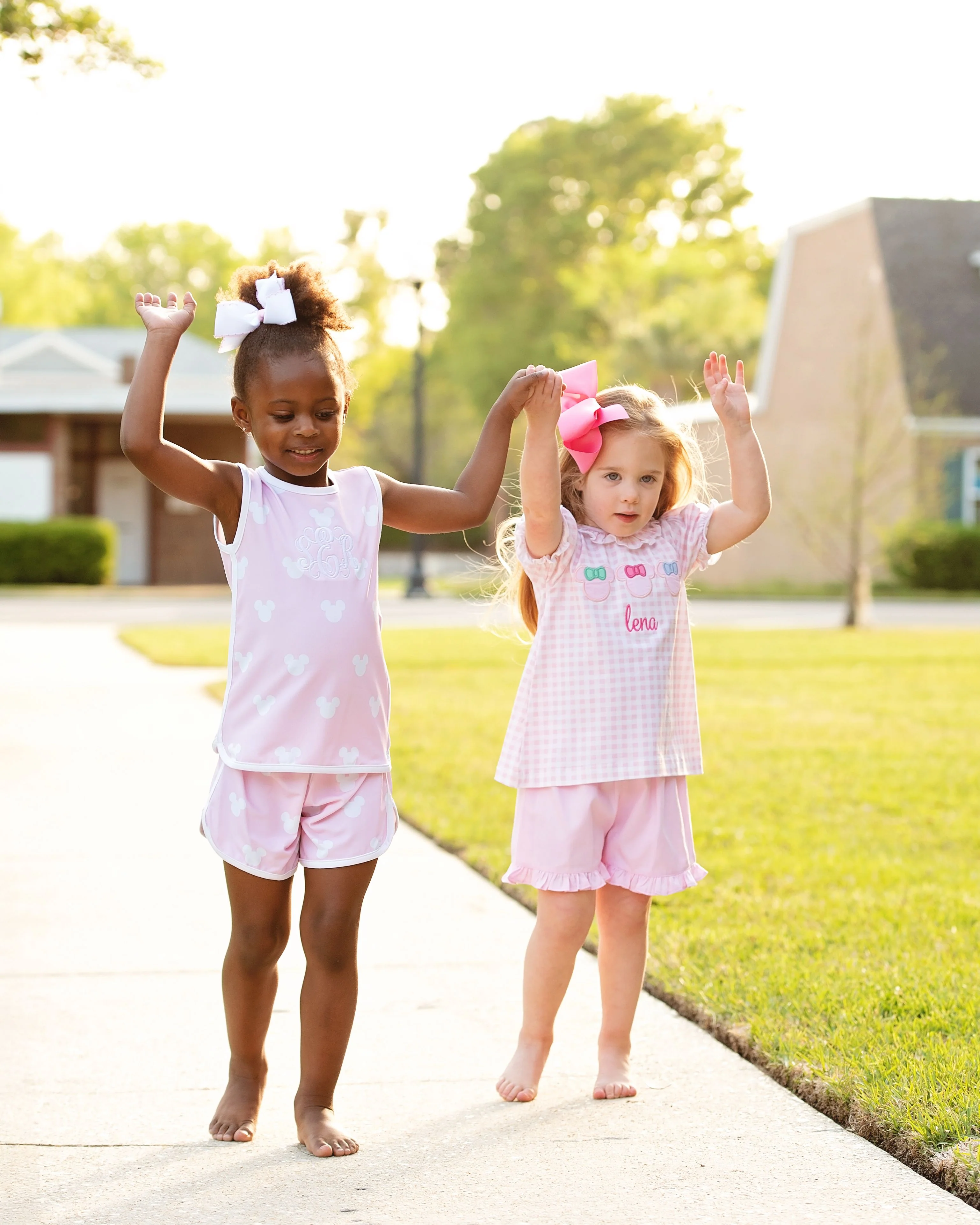 Pink Check Mouse Ears Short Set - Image 2