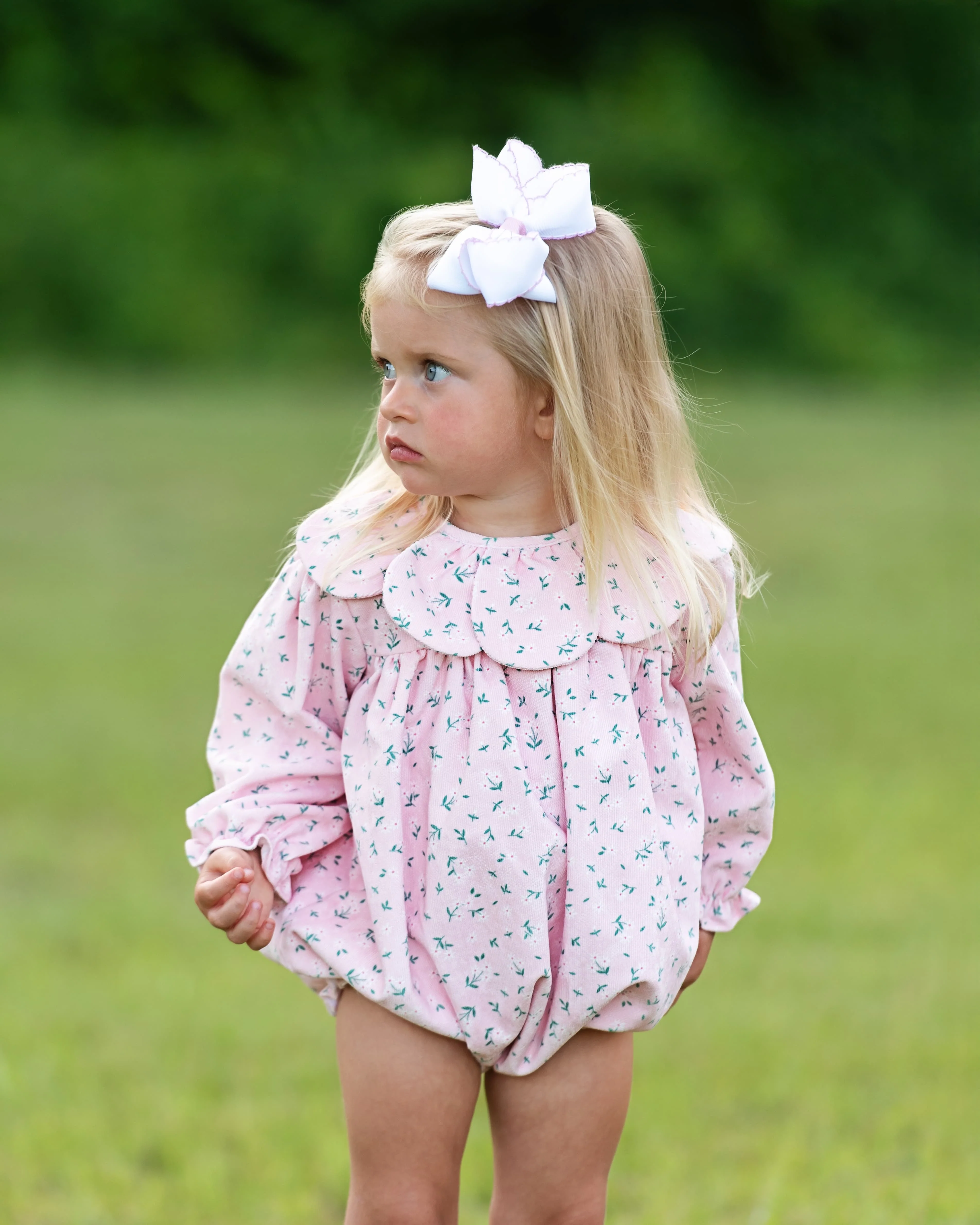 Pink Daisy Corduroy Petal Collar Bubble - Image 3
