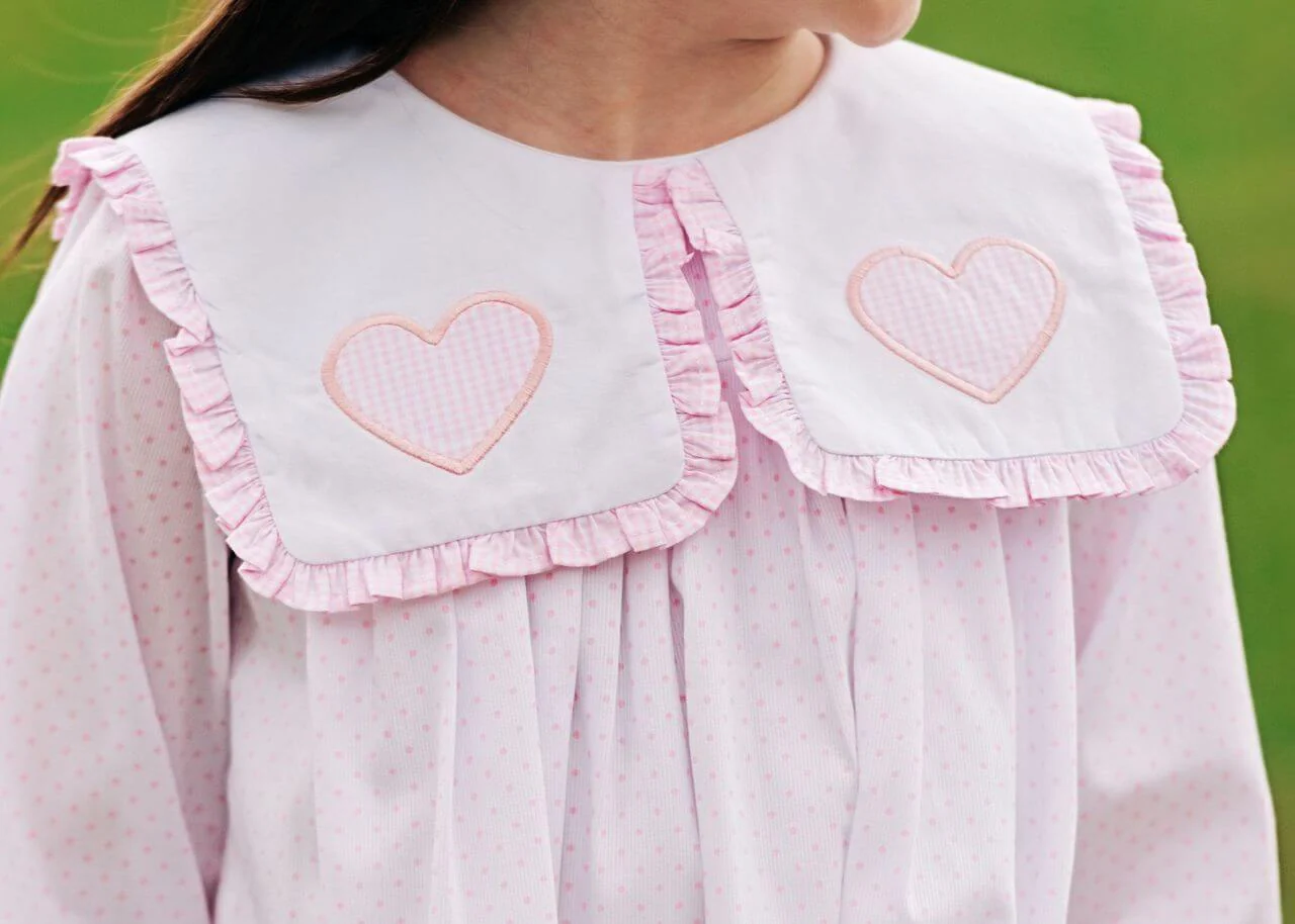 Pink Dot Pique Hearts Diaper Set - Image 3