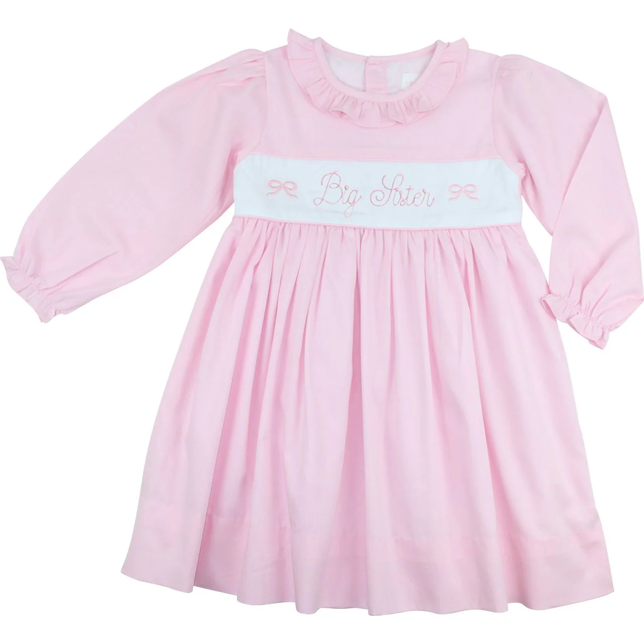 Pink Embroidered Big Sister Dress