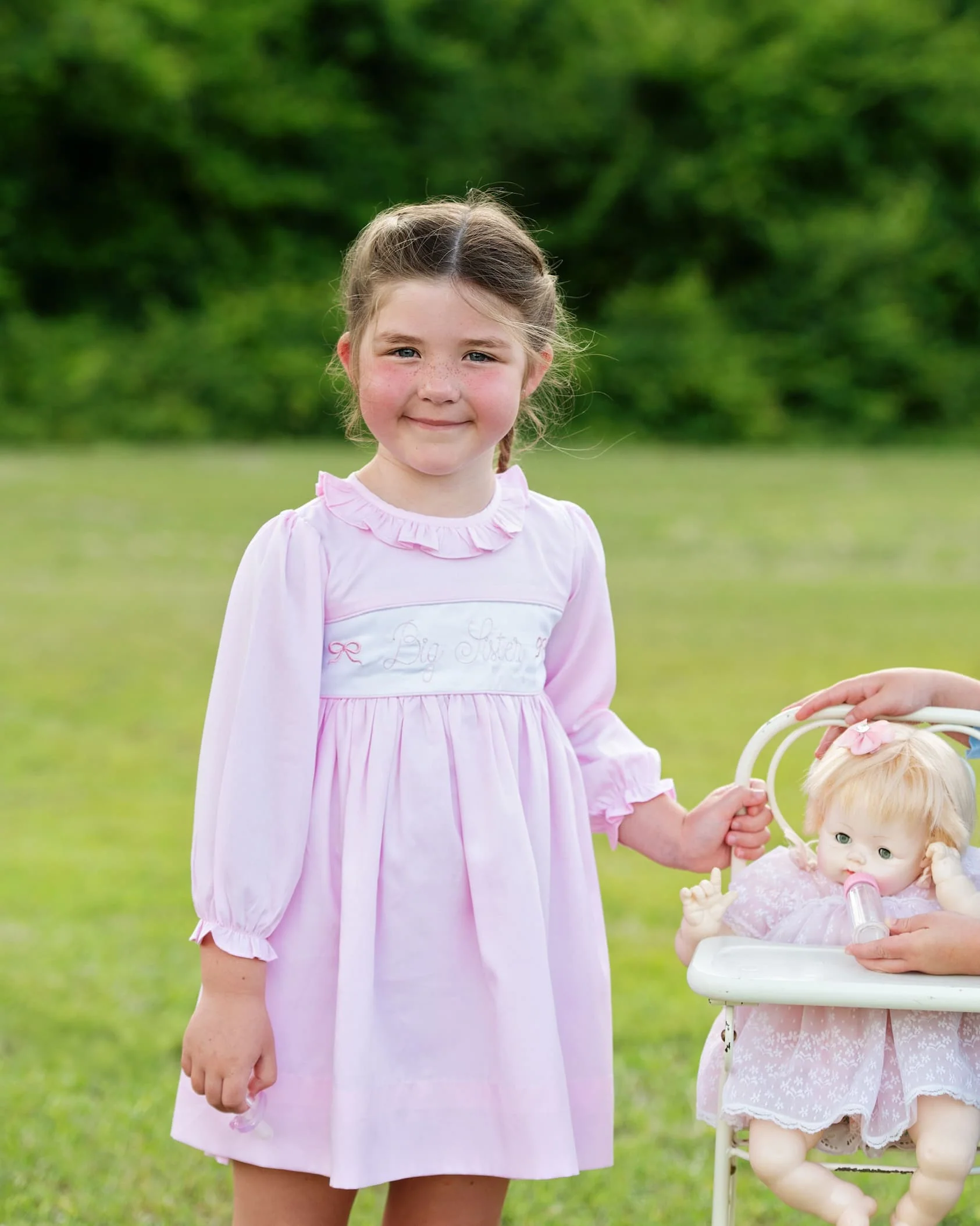 Pink Embroidered Big Sister Dress - Image 2