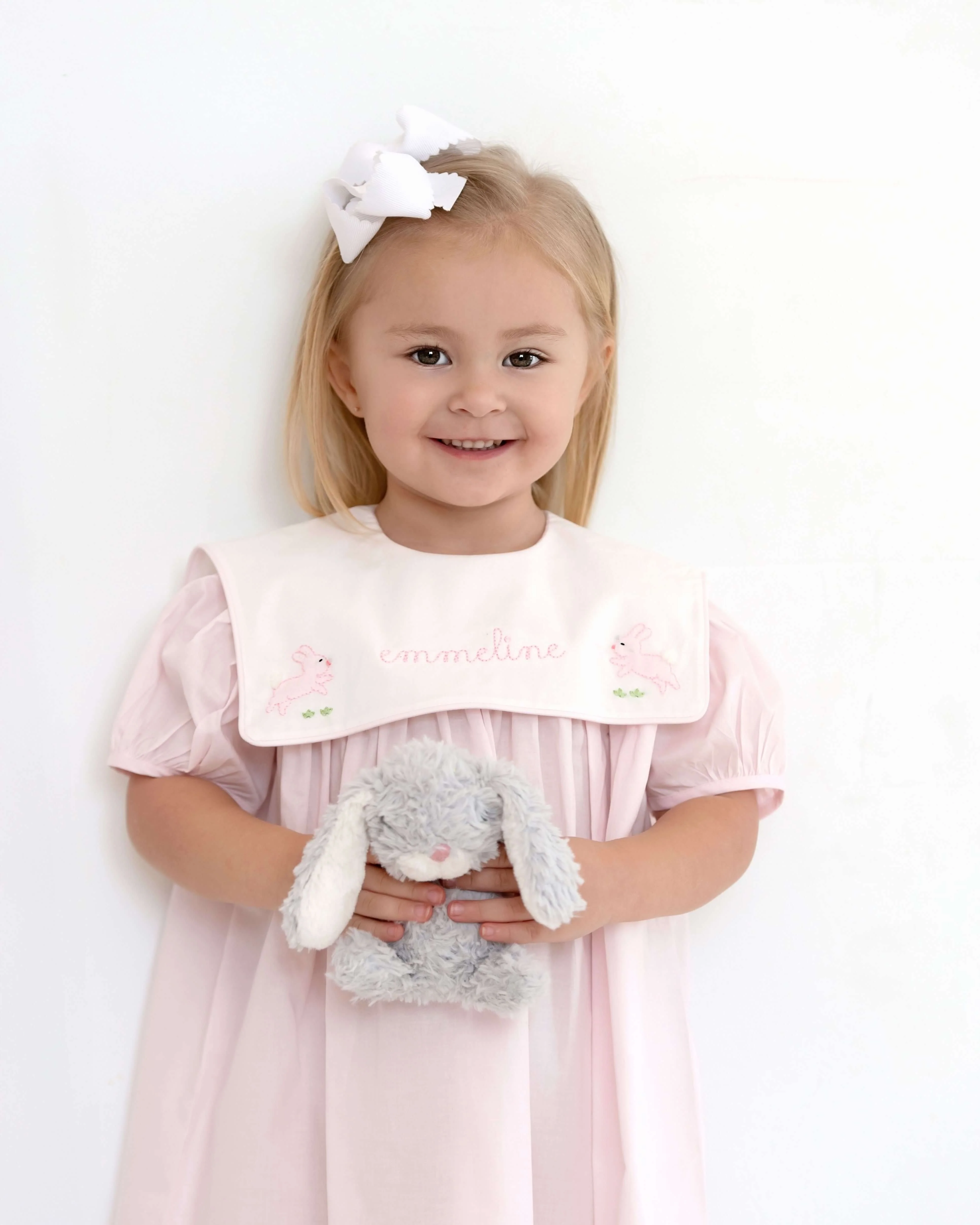 Pink Embroidered Bunny Dress - Image 2